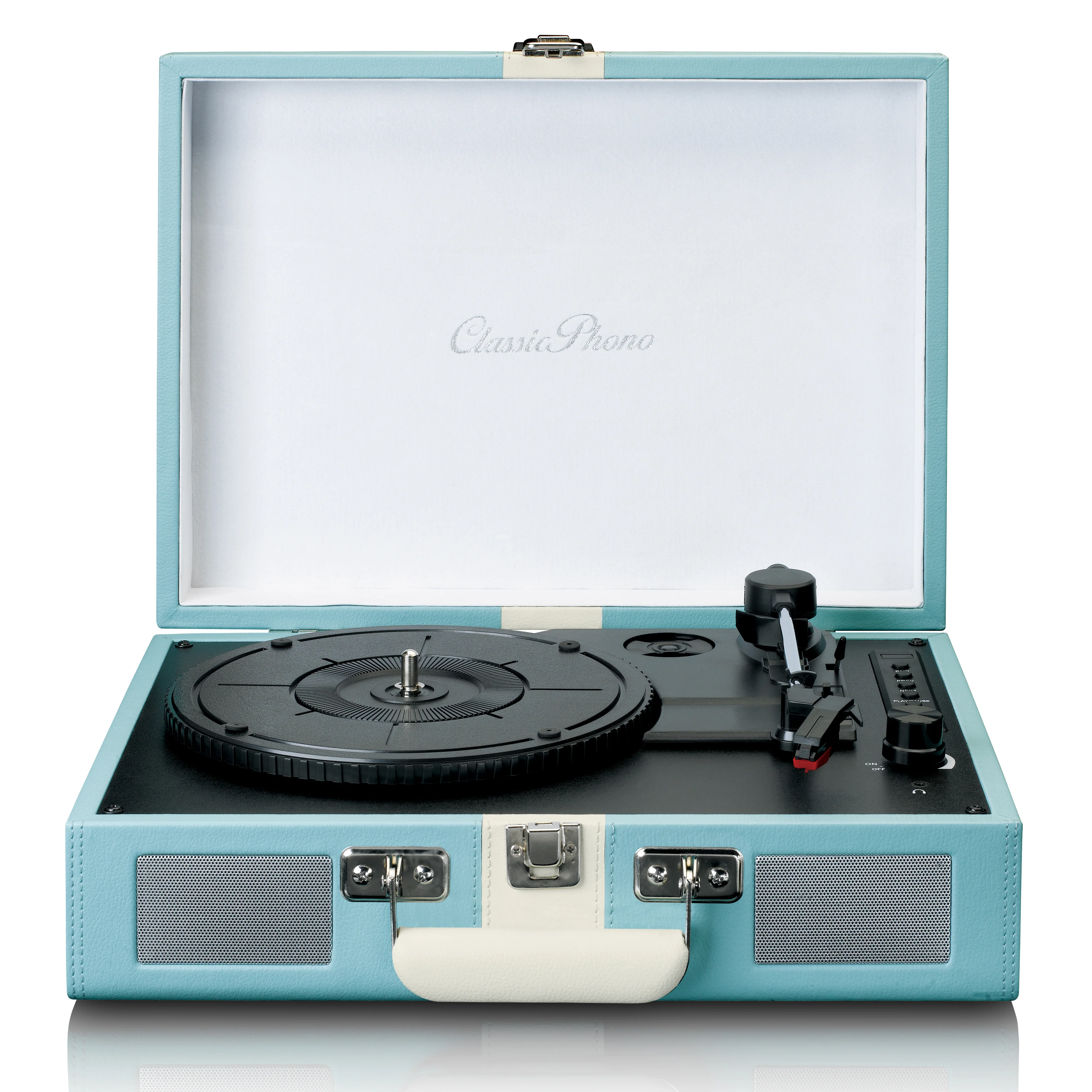 Classic Phono TT-110BUWH - Platine vinyle Bluetooth® avec haut-parleurs intégrés - Bleu Blanc - Image 12