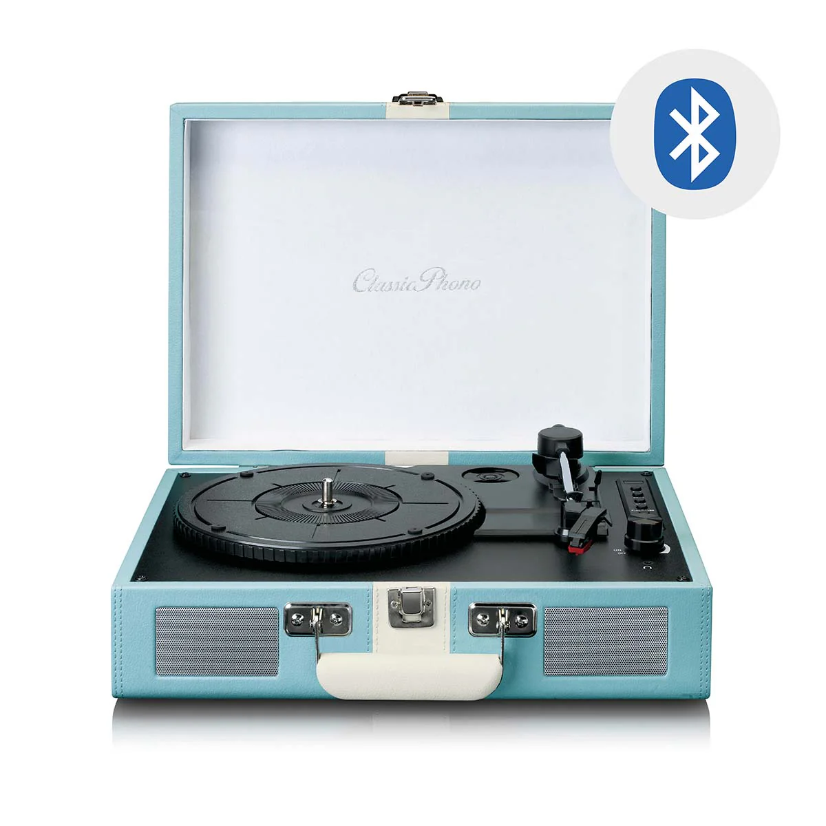 Classic Phono TT-110BUWH - Platine vinyle Bluetooth® avec haut-parleurs intégrés - Bleu Blanc - Image 13