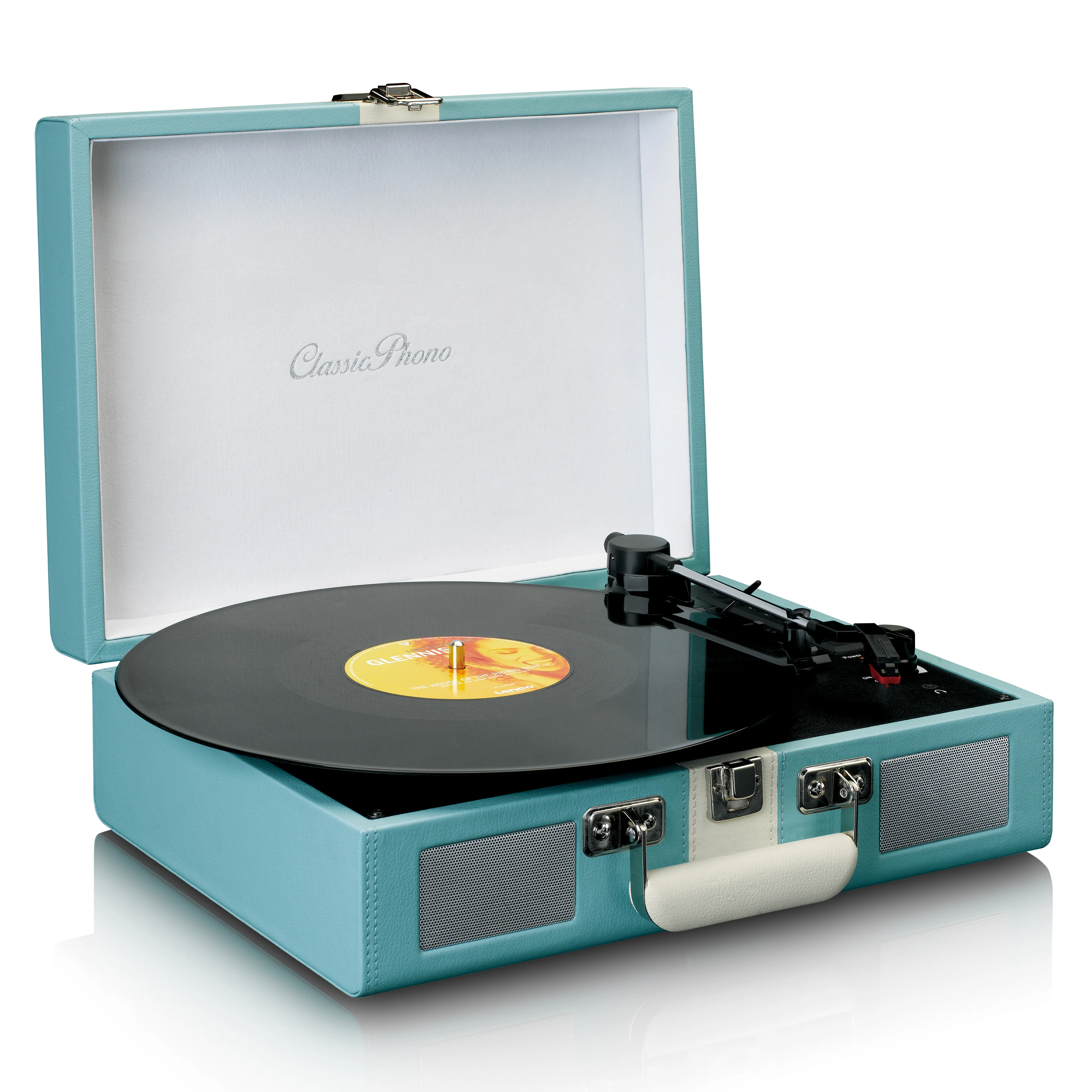 Classic Phono TT-110BUWH - Platine vinyle Bluetooth® avec haut-parleurs intégrés - Bleu Blanc - Image 6