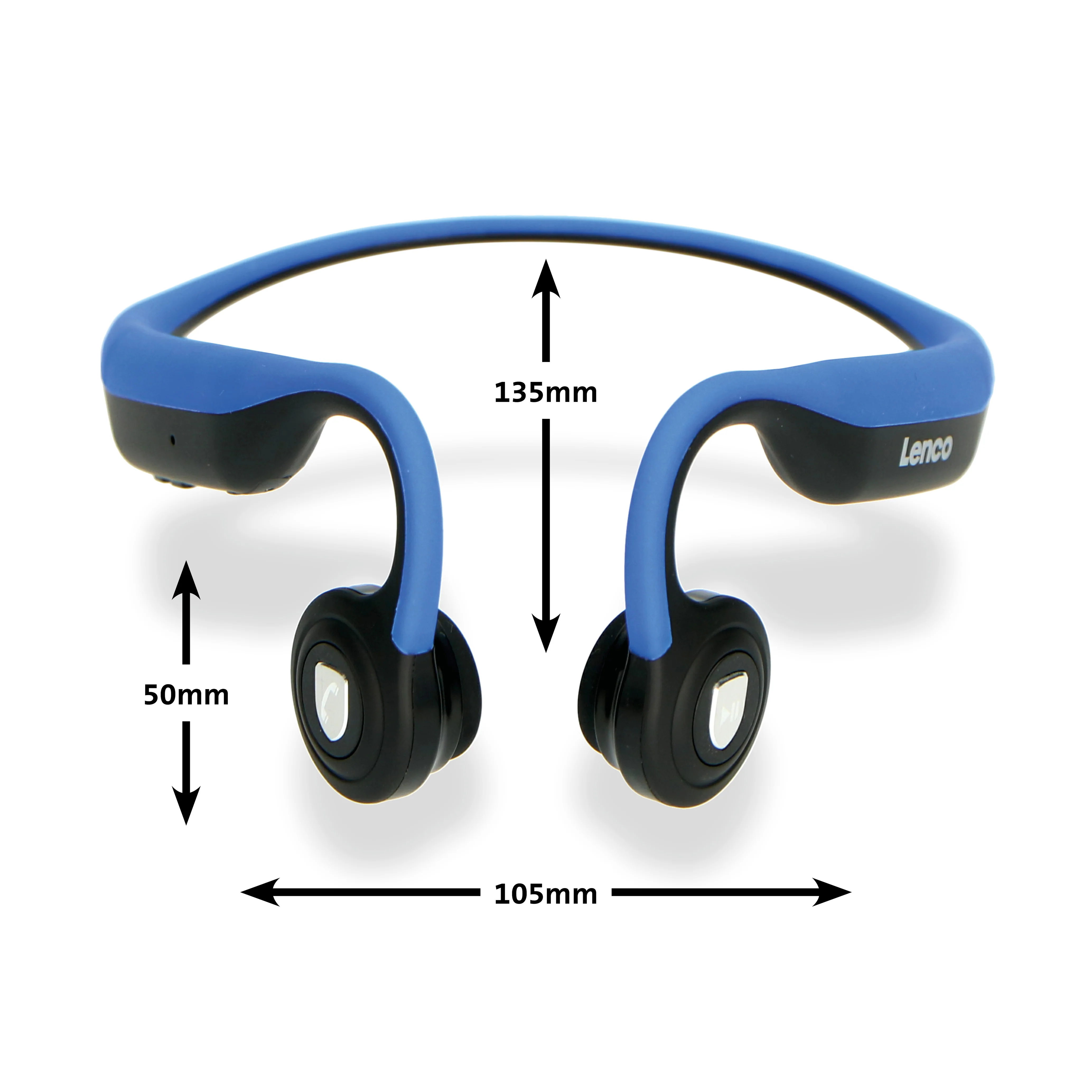 Lenco BCH-1000BU - Casque Bluetooth® à conduction osseuse, bleu - Image 3