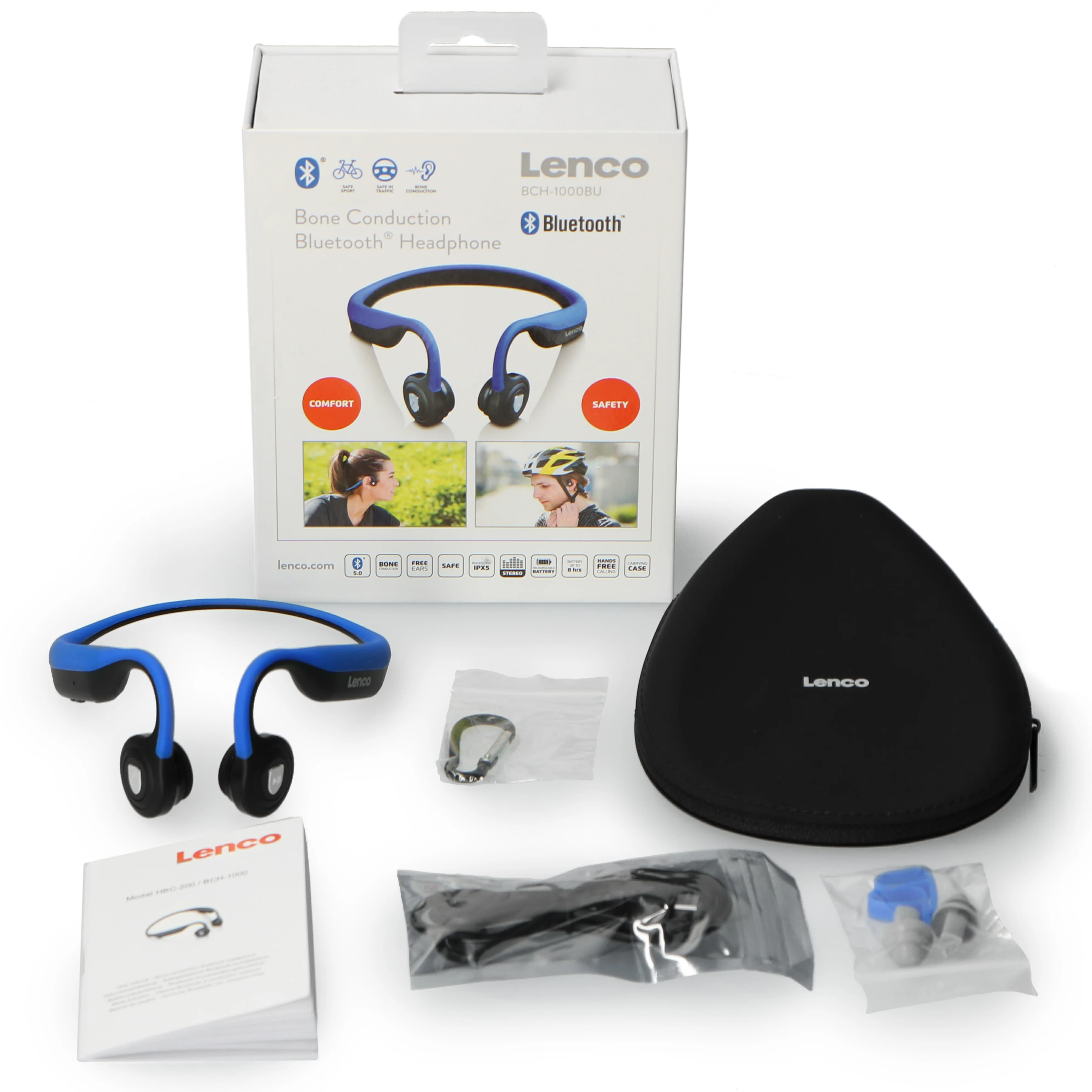 Lenco BCH-1000BU - Casque Bluetooth® à conduction osseuse, bleu - Image 8