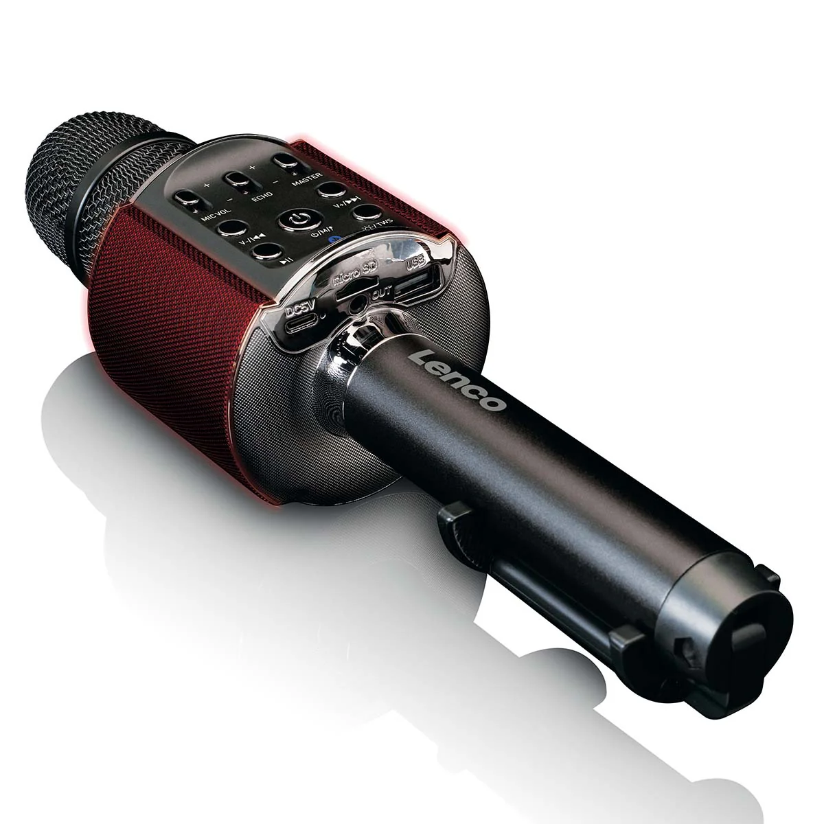 Lenco BMC-090BK - Microphone Bluetooth® pour karaoké avec enceinte et éclairage - Noir - Image 6