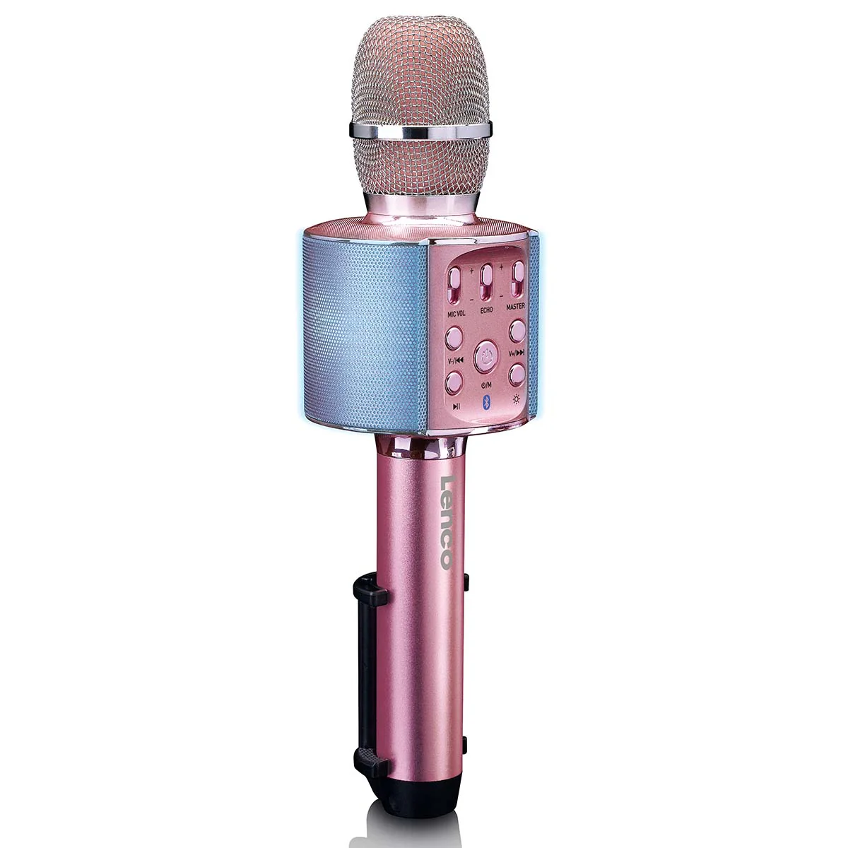 Lenco BMC-090PK - Microphone Bluetooth® pour karaoké avec enceinte et éclairage - Rose - Image 4