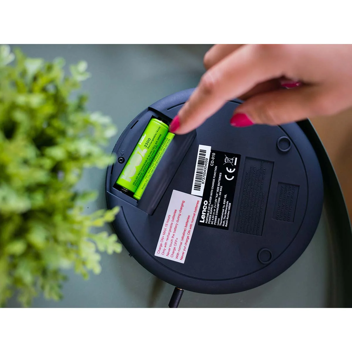 Lenco CD-010 - Lecteur CD portable avec fonction de rechargement - Noir - Image 4