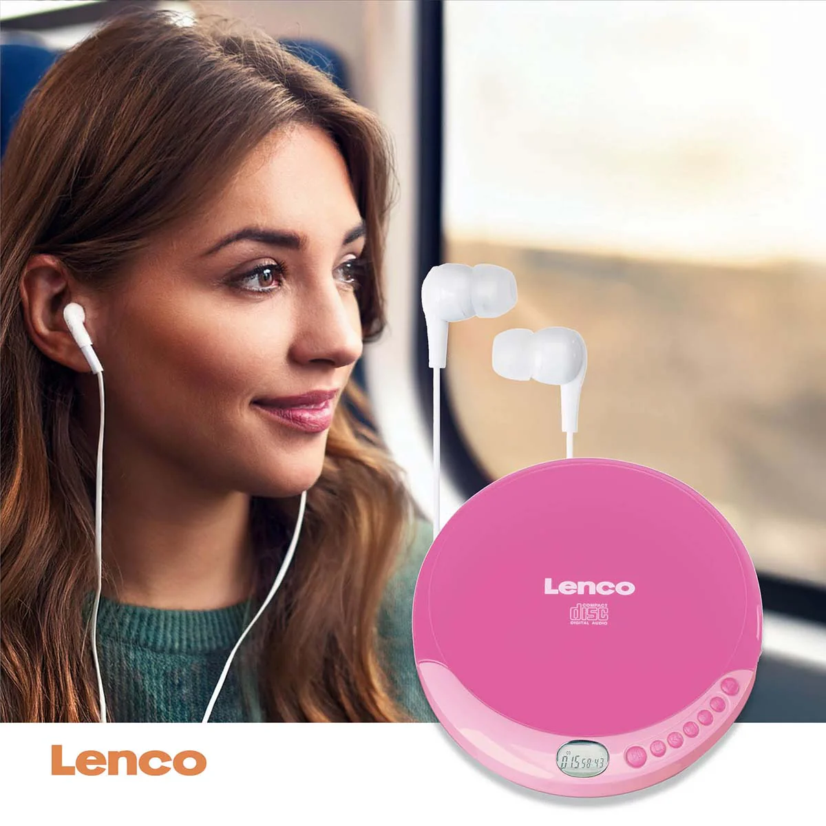 Lenco CD-011 - Lecteur CD portable avec fonction de rechargement - Rose - Image 9