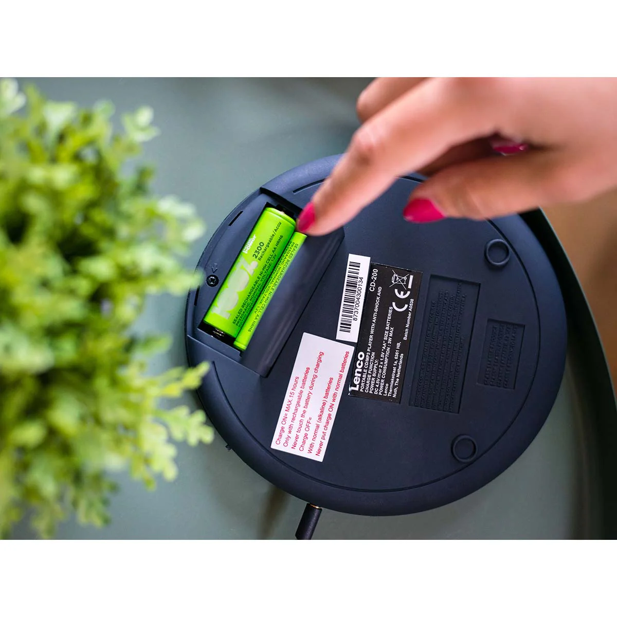 Lenco CD-200 - Lecteur CD portable avec protection contre les chocs - Noir - Image 3