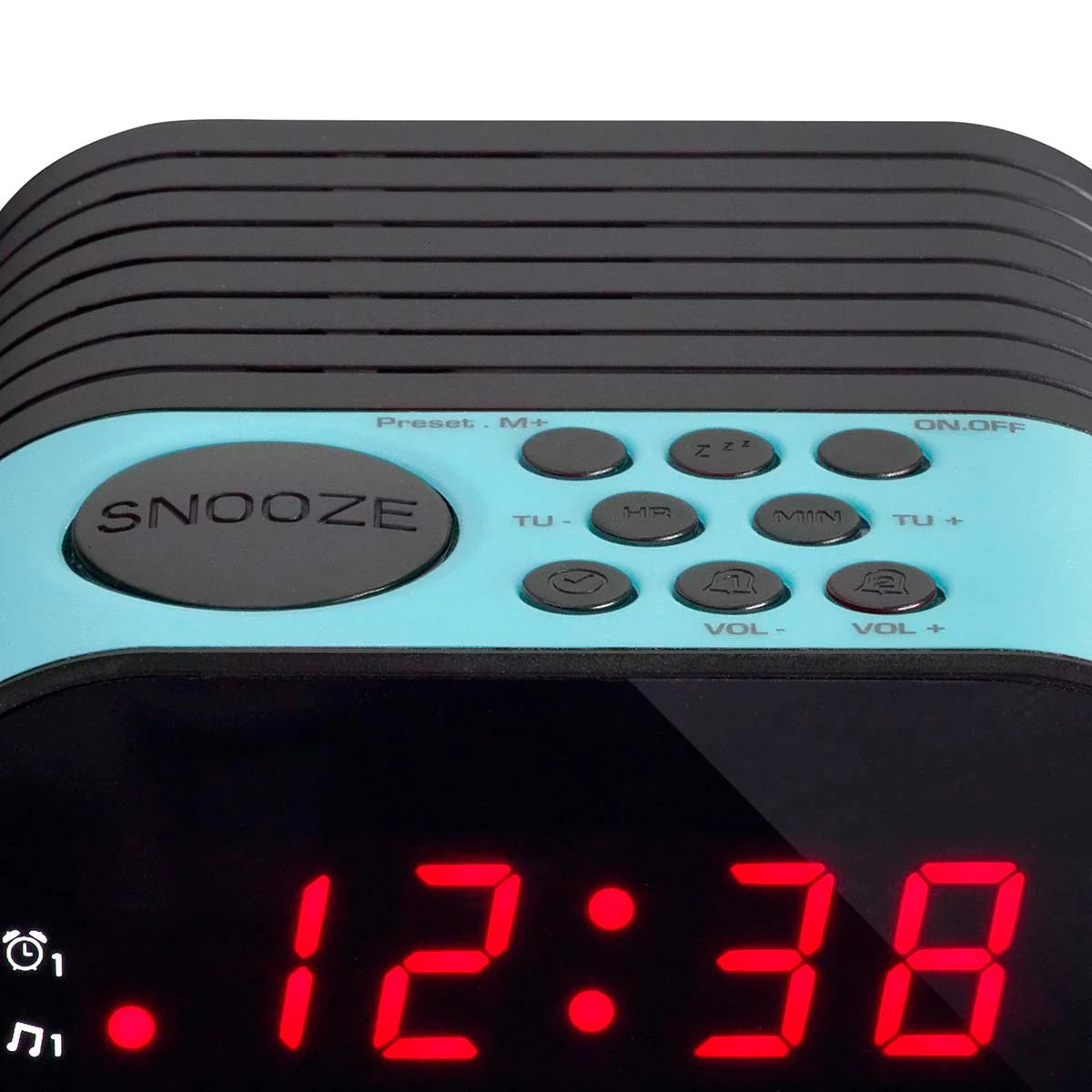 Lenco CR-07 Blue - Radio-réveil FM avec minuterie de sommeil et fonction d’alarme double - Bleu - Image 3