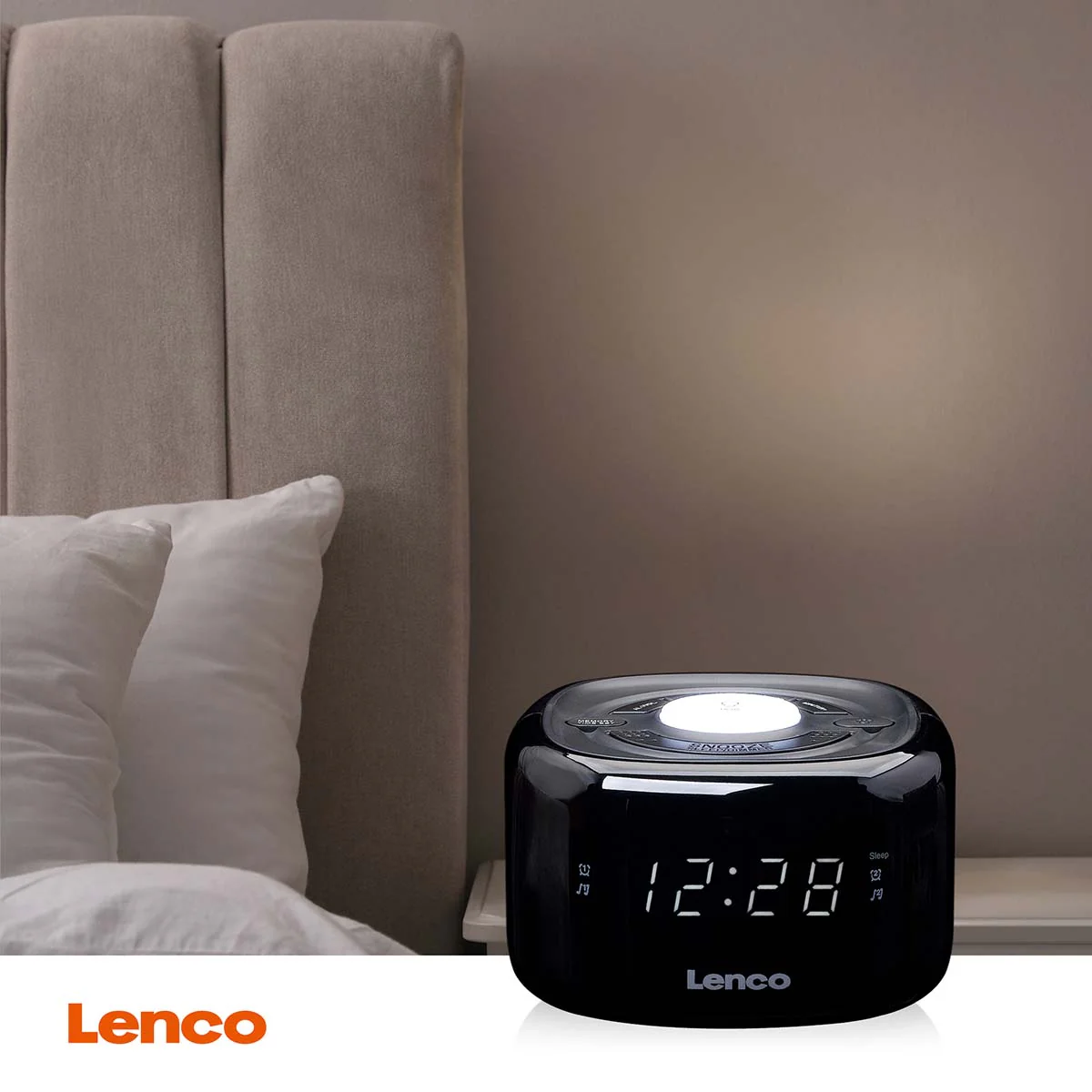 Lenco CR-12BK - Radio-réveil FM avec veilleuse - Noir - Image 8