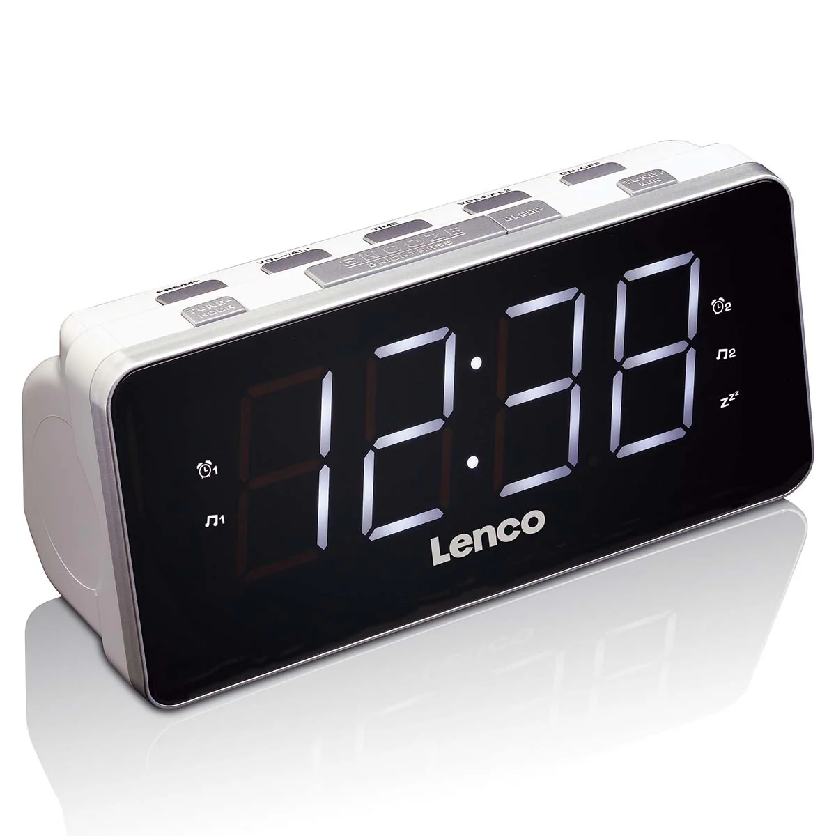 Lenco CR-18 White - Radio-réveil écran LED de 1,8 pouce - Blanc - Image 3