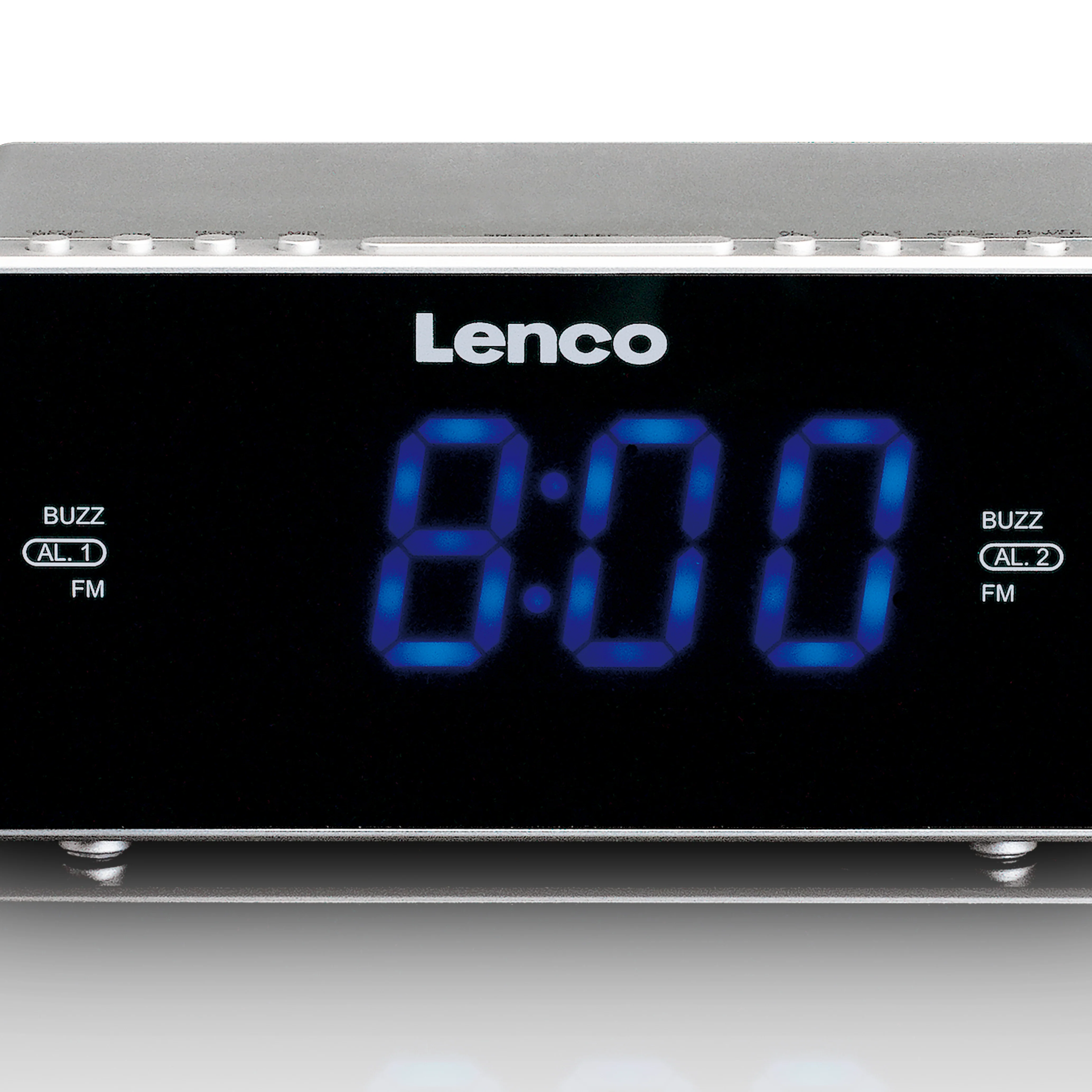 Lenco CR-520SI - Radio-réveil FM stéréo avec port USB - Argent - Image 4