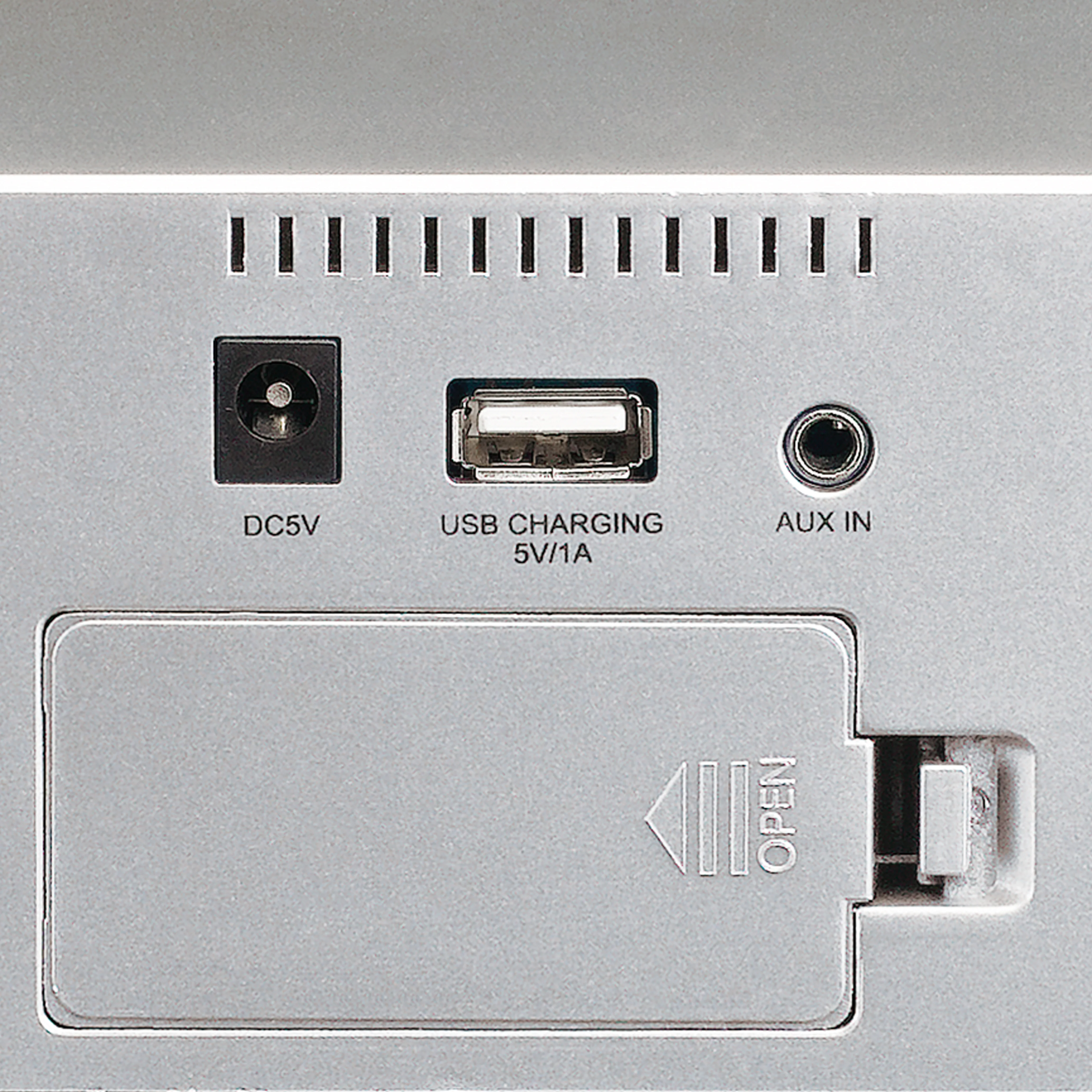 Lenco CR-520SI - Radio-réveil FM stéréo avec port USB - Argent - Image 5