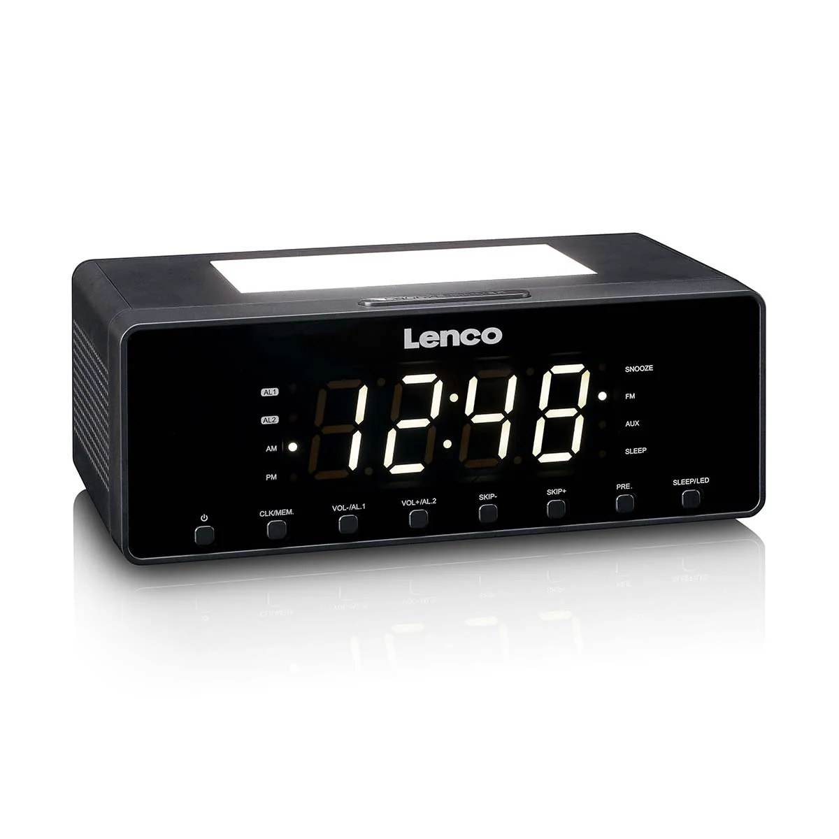 Lenco CR-540BK - Radio-réveil avec veilleuse à intensité variable et fonction de charge USB - Noir - Image 4