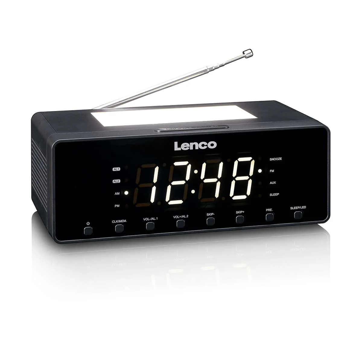 Lenco CR-540BK - Radio-réveil avec veilleuse à intensité variable et fonction de charge USB - Noir - Image 5