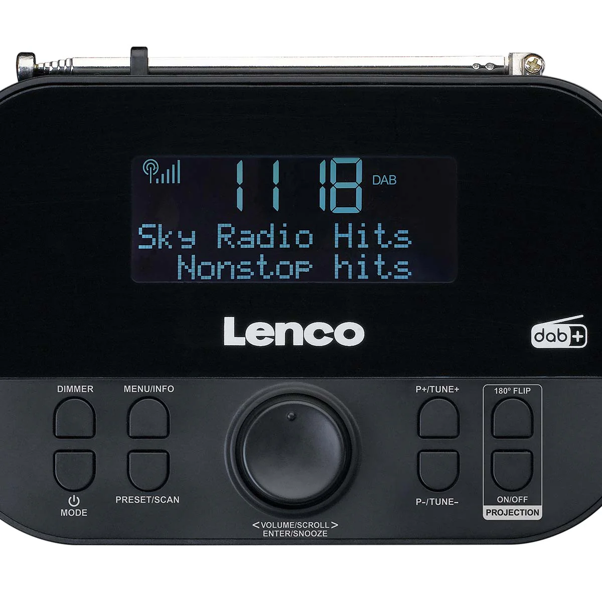 Lenco CR-615BK - Radio-réveil DAB+/FM avec projection de l'heure - Noir - Image 7