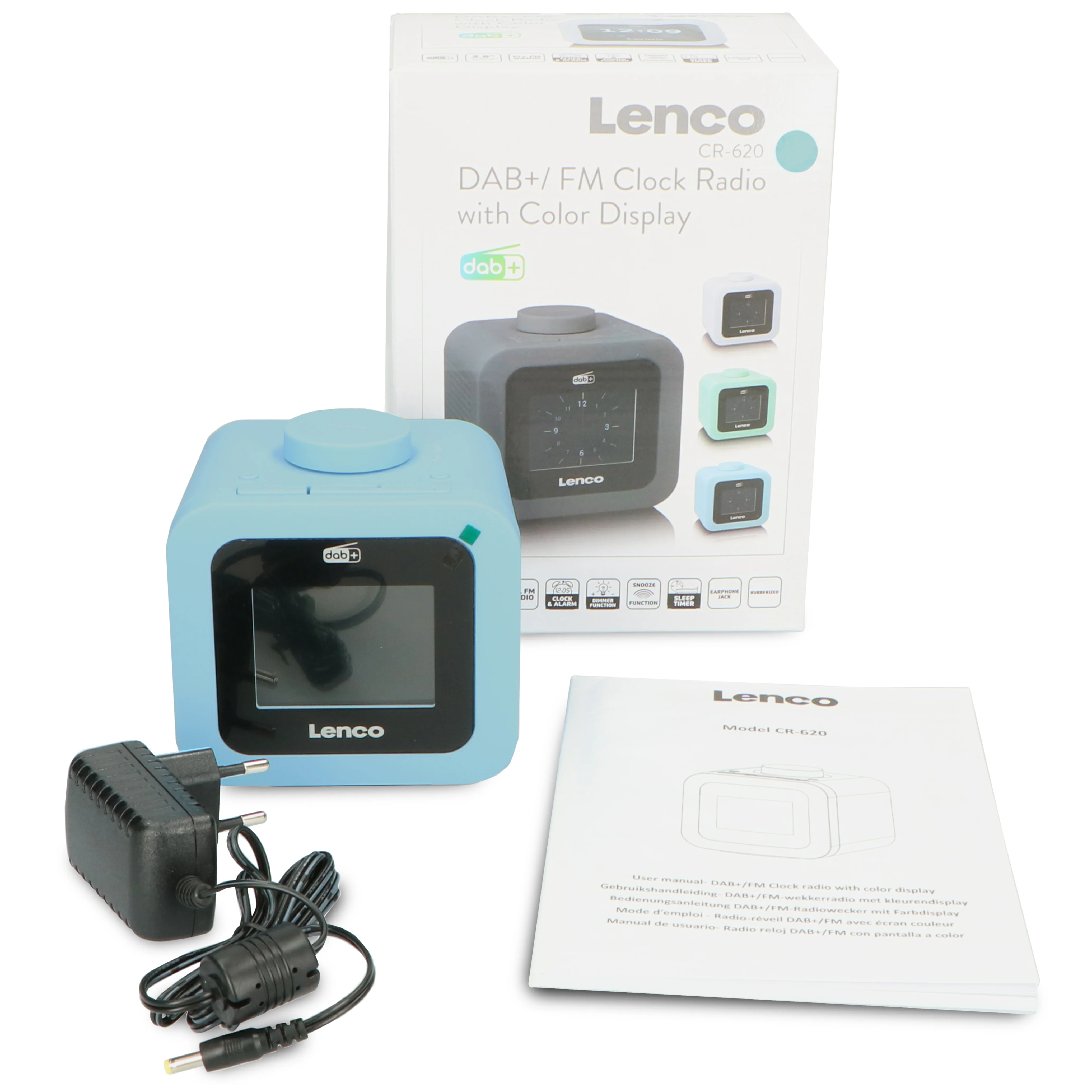 Lenco CR-620BU - Radio-réveil DAB+/FM avec écran couleur - Bleu - Image 9