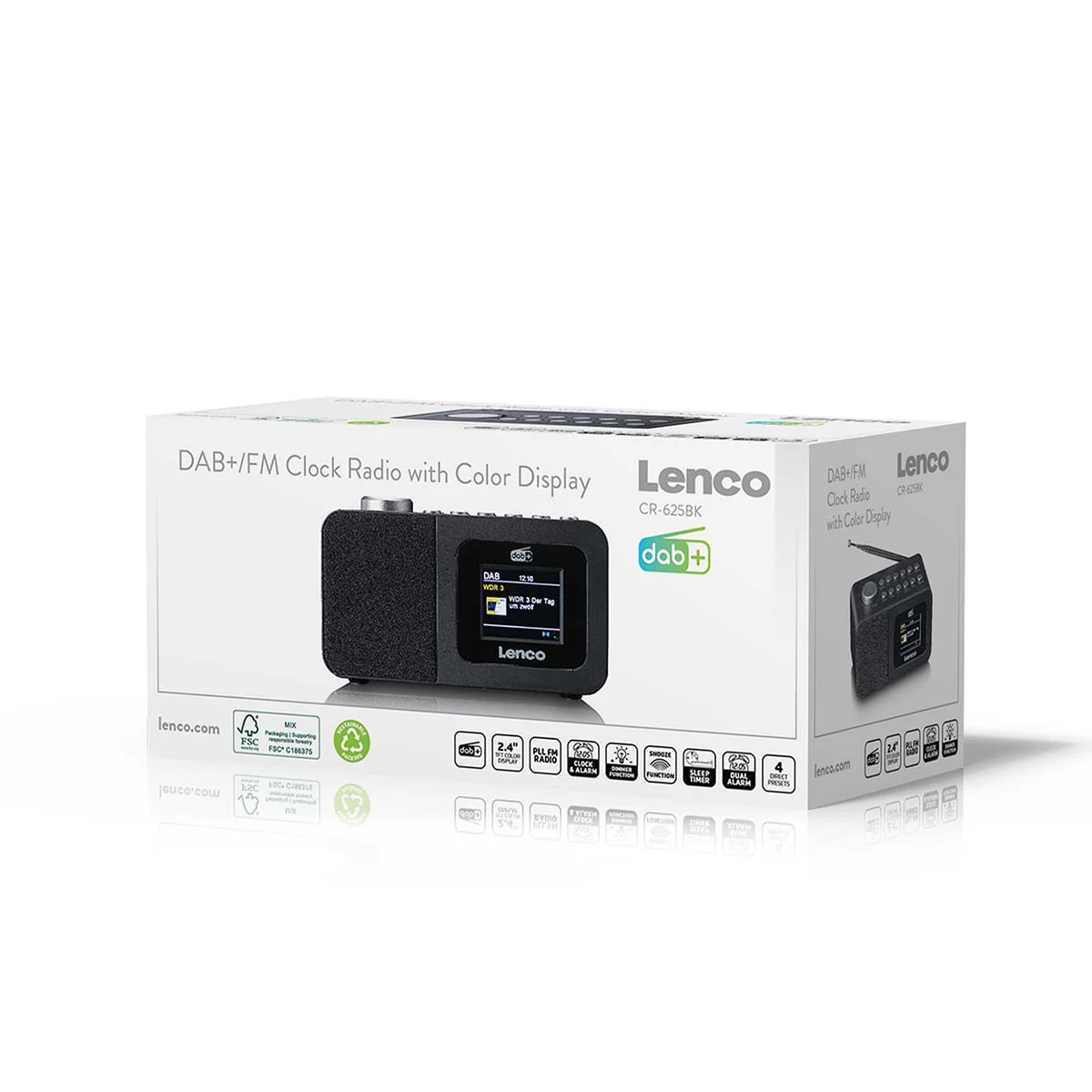 Lenco CR-625BK - Radio réveil DAB+/FM avec écran couleur, mise en veille programmable et fonction double alarme - Noir - Image 11