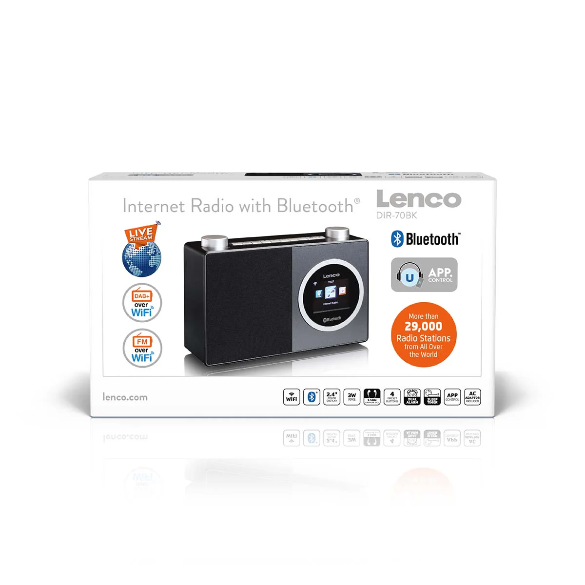 Lenco DIR-70BK - Radio Internet avec écran couleur et Bluetooth® - Noir - Image 7