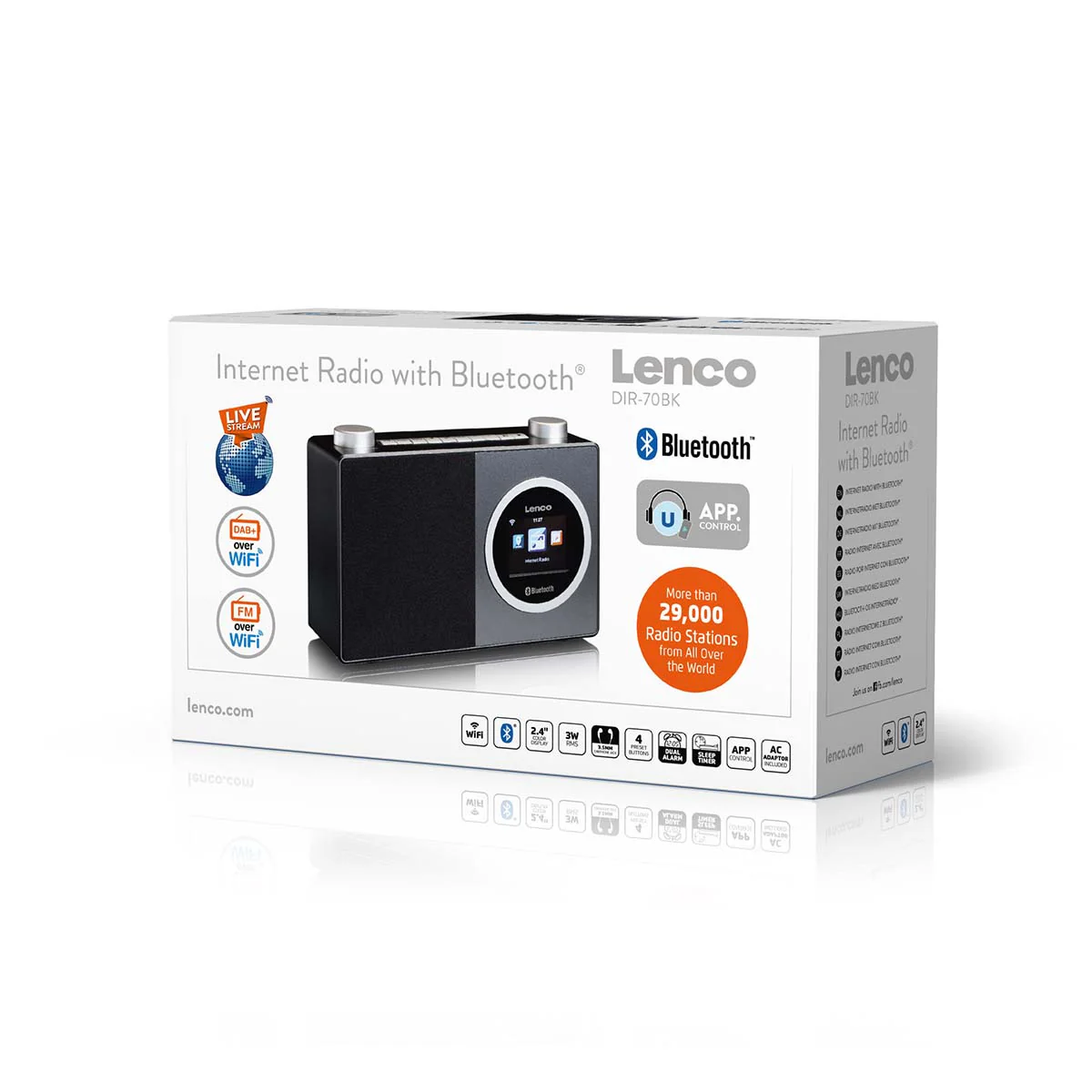 Lenco DIR-70BK - Radio Internet avec écran couleur et Bluetooth® - Noir - Image 8