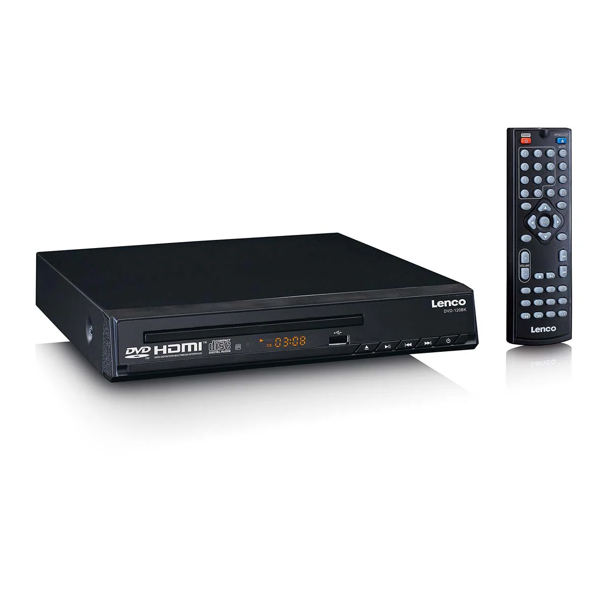 Lenco DVD-120BK - Lecteur DVD avec HDMI et télécommande - Image 6