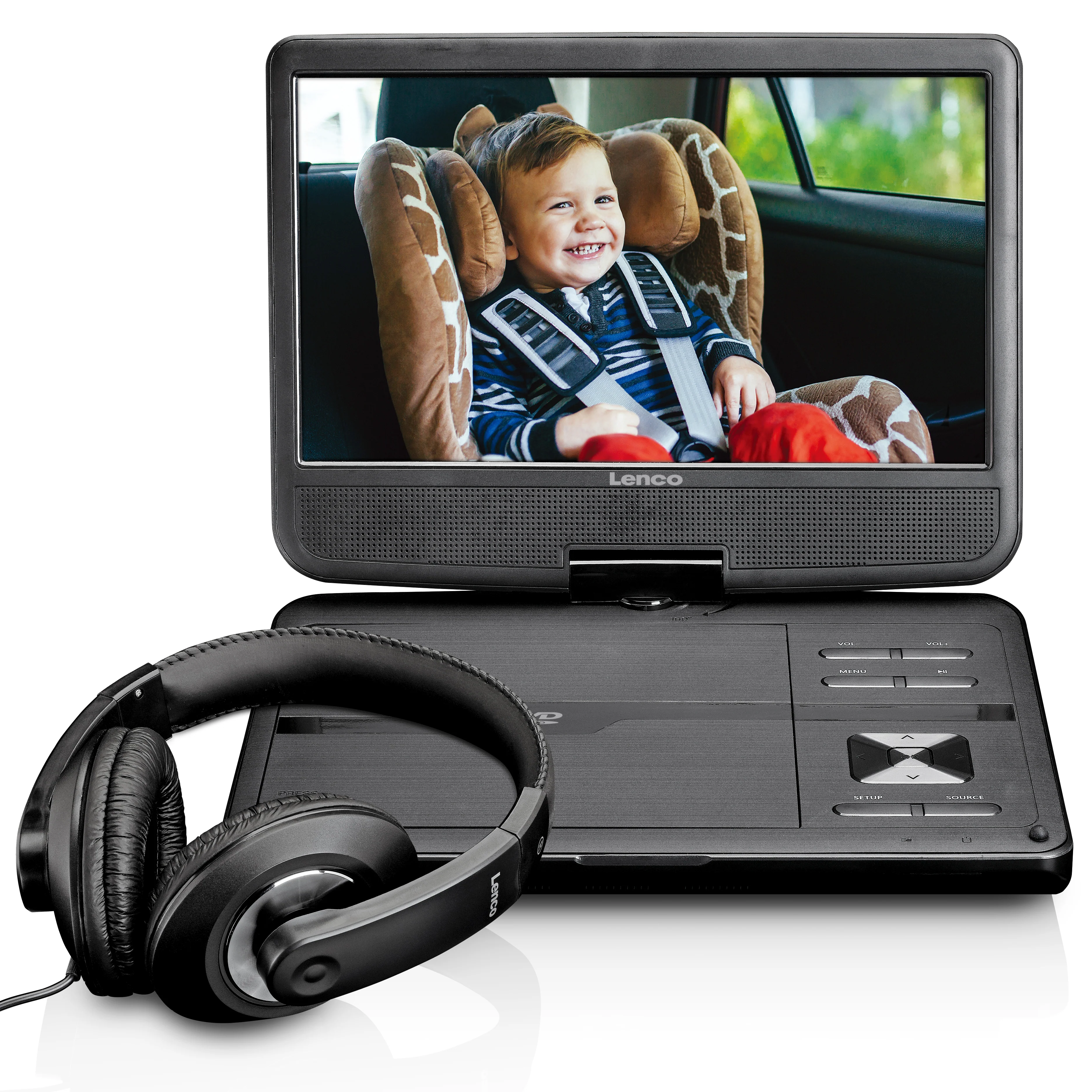 Lenco DVP-1010BK - Lecteur DVD portable de 10 pouces avec connexion USB, casque et dispositif de suspension - Image 13
