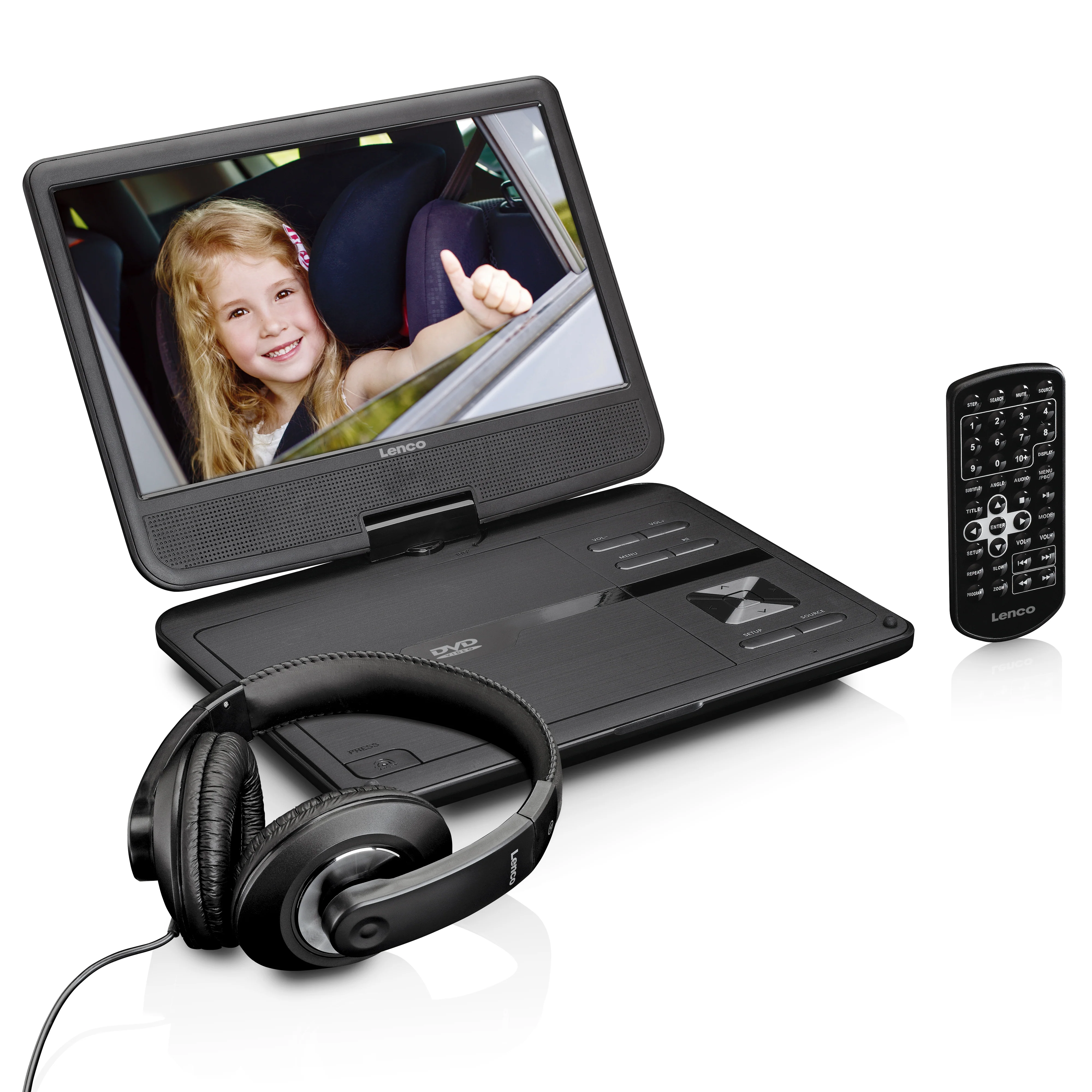 Lenco DVP-1010BK - Lecteur DVD portable de 10 pouces avec connexion USB, casque et dispositif de suspension - Image 14