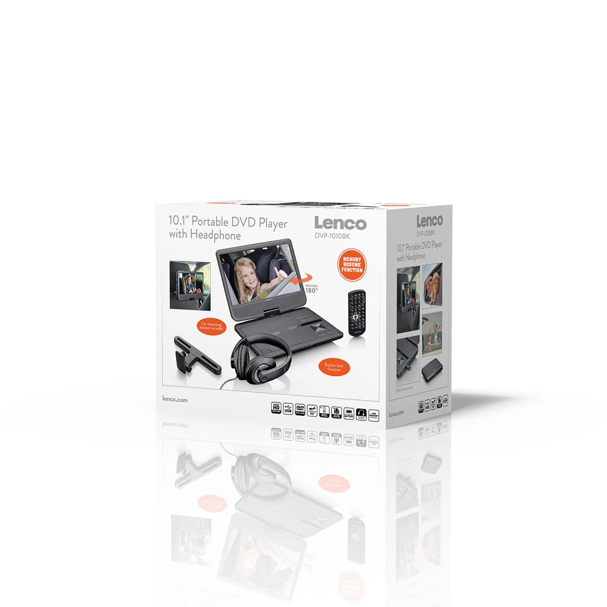 Lenco DVP-1010BK - Lecteur DVD portable de 10 pouces avec connexion USB, casque et dispositif de suspension - Image 17