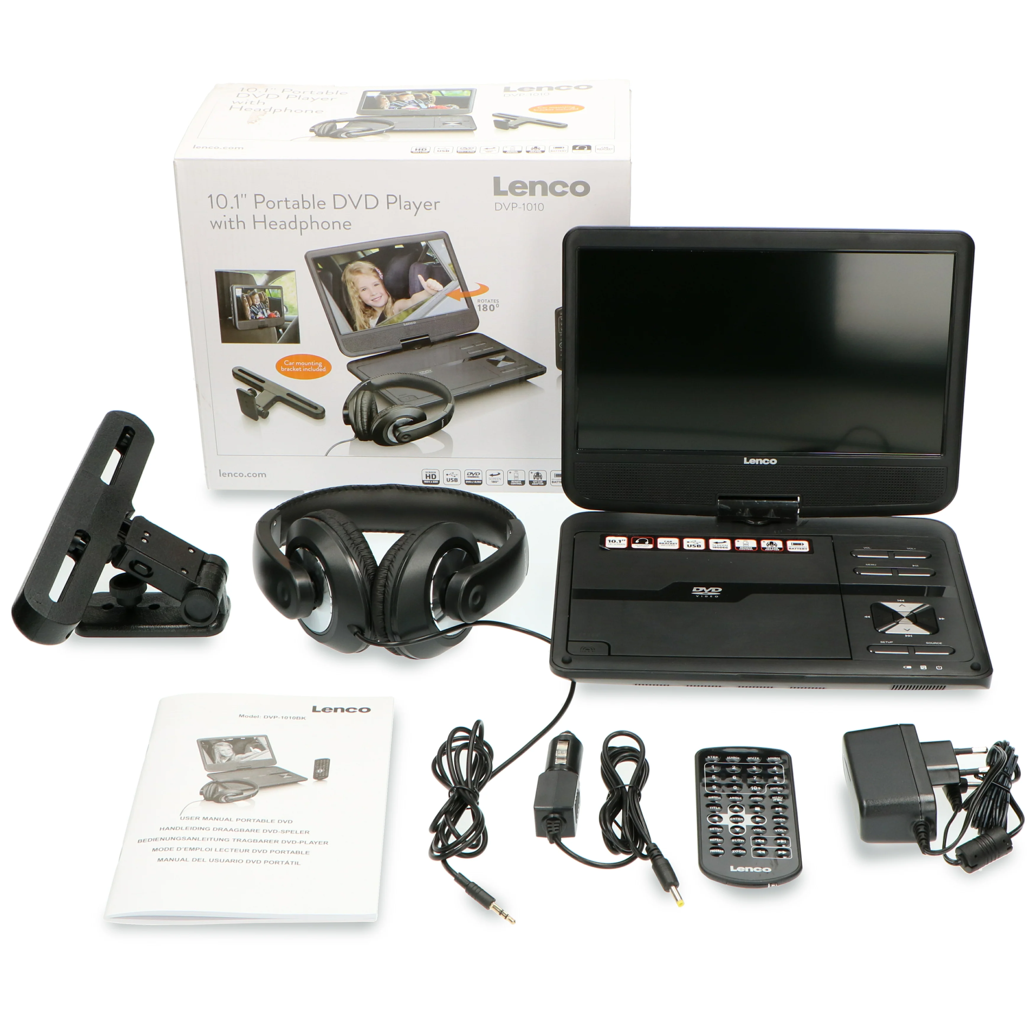 Lenco DVP-1010BK - Lecteur DVD portable de 10 pouces avec connexion USB, casque et dispositif de suspension - Image 19