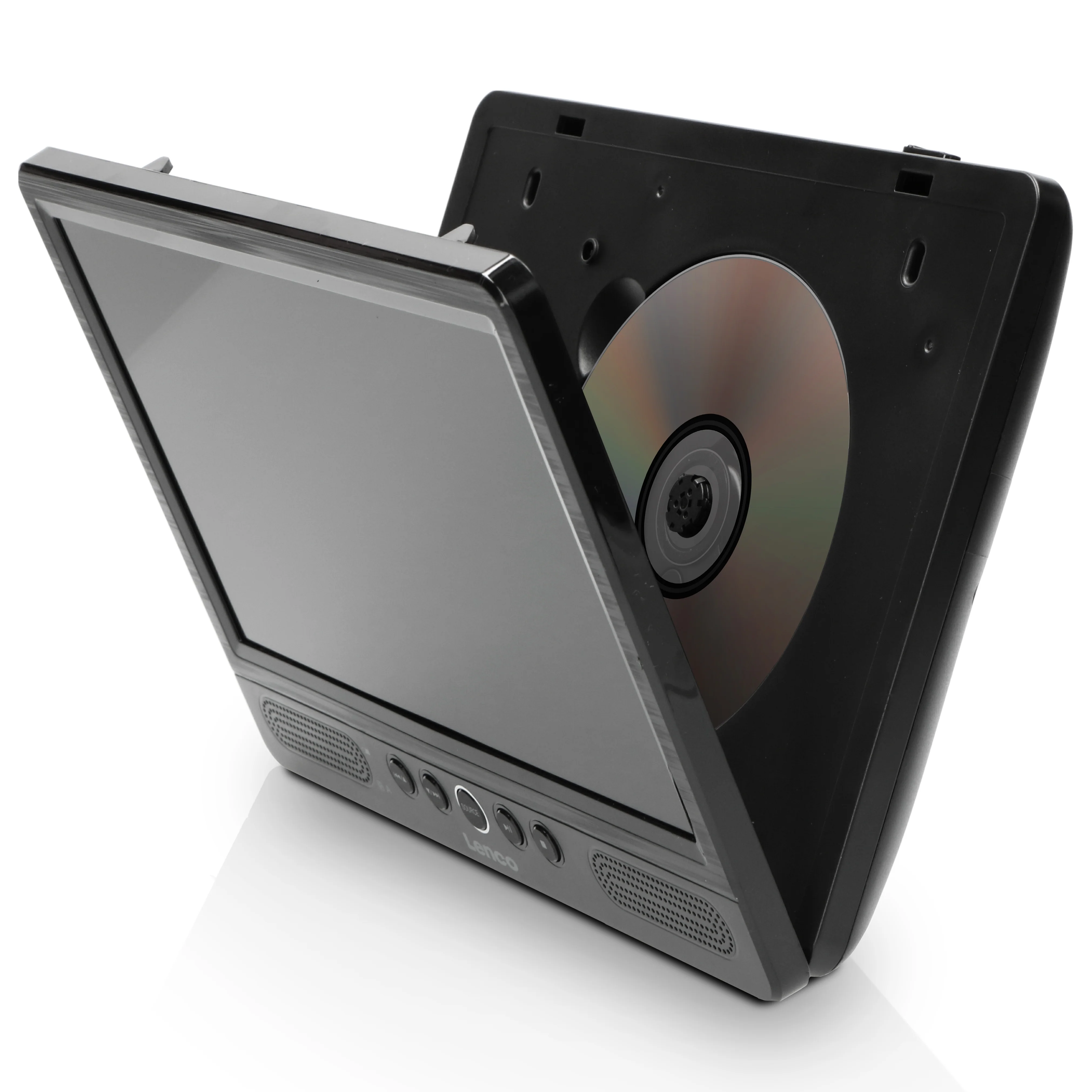 Lenco DVP-1045 - lecteur DVD portable 2 x 10 pouces avec connexion USB, emplacement pour carte SD, pile intégrée, deux casques et deux supports - Noir - Image 5