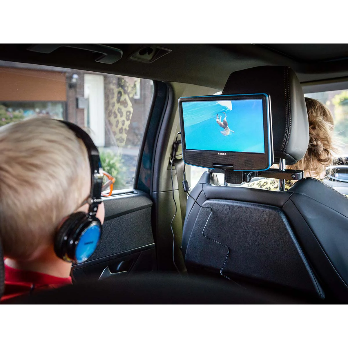 Lenco DVP-910BU - Lecteur DVD portable de 9 pouces avec casque, port USB et dispositif de suspension - Bleu/noir - Image 16