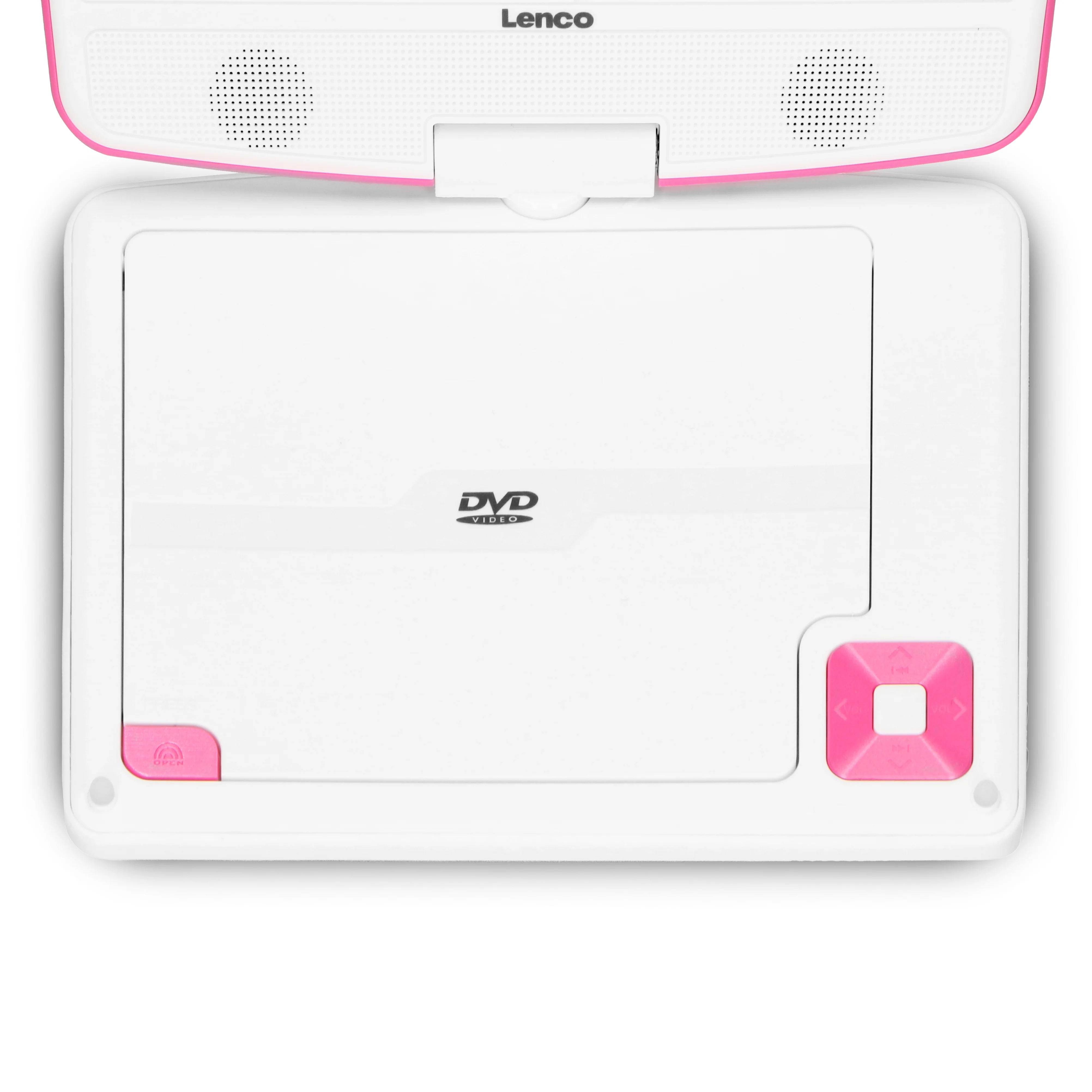 Lenco DVP-910PK - Lecteur DVD portable de 9 pouces avec casque, port USB et dispositif de suspension - Rose/blanc - Image 3
