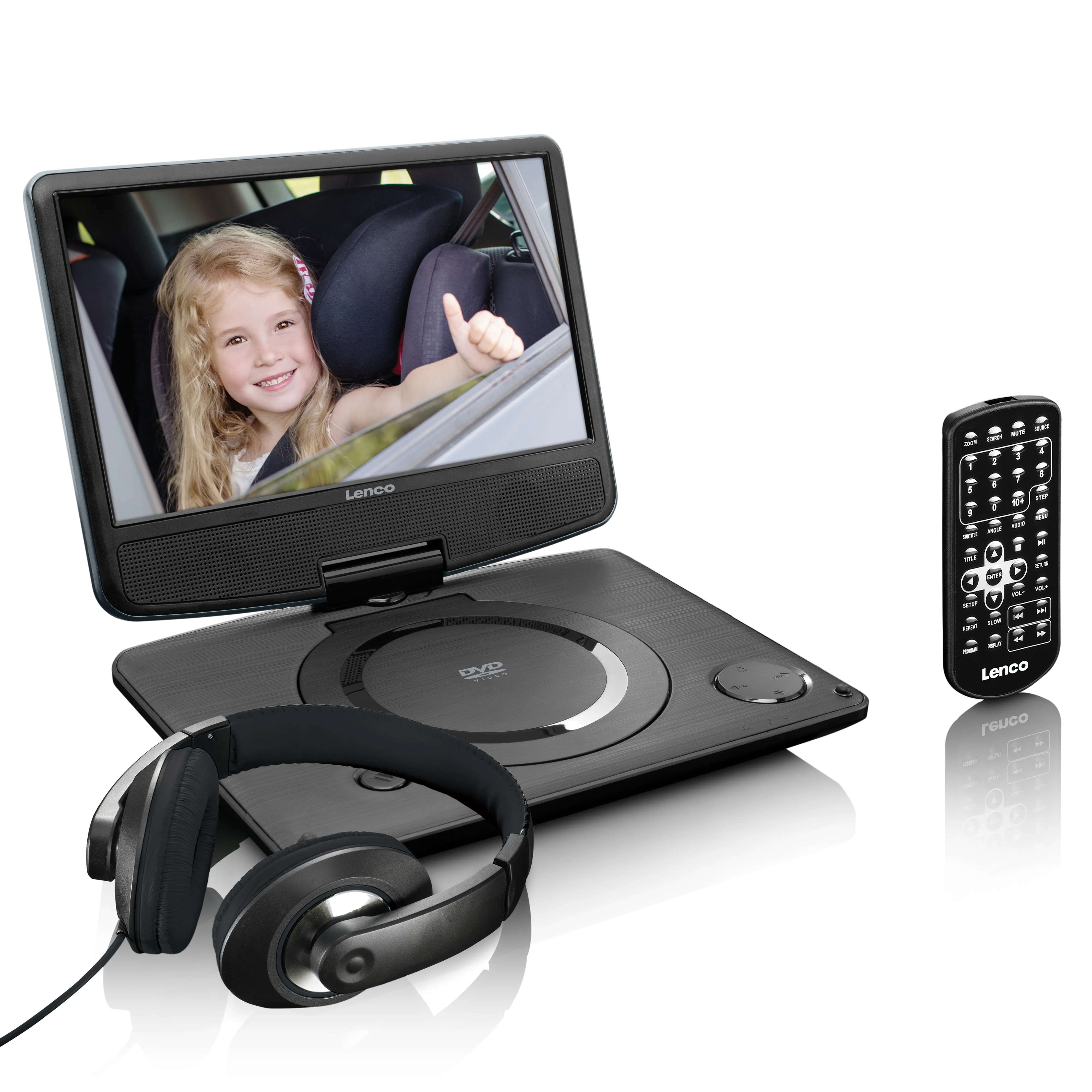 Lenco DVP-935 Lecteur DVD portable 9 pouces noir avec support - Image 4