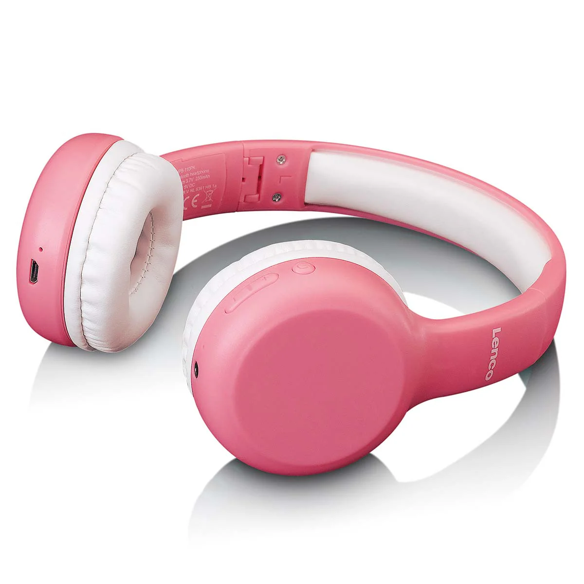 Lenco HPB-110PK - Casque Bluetooth® pliable pour enfants - Rose - Image 3