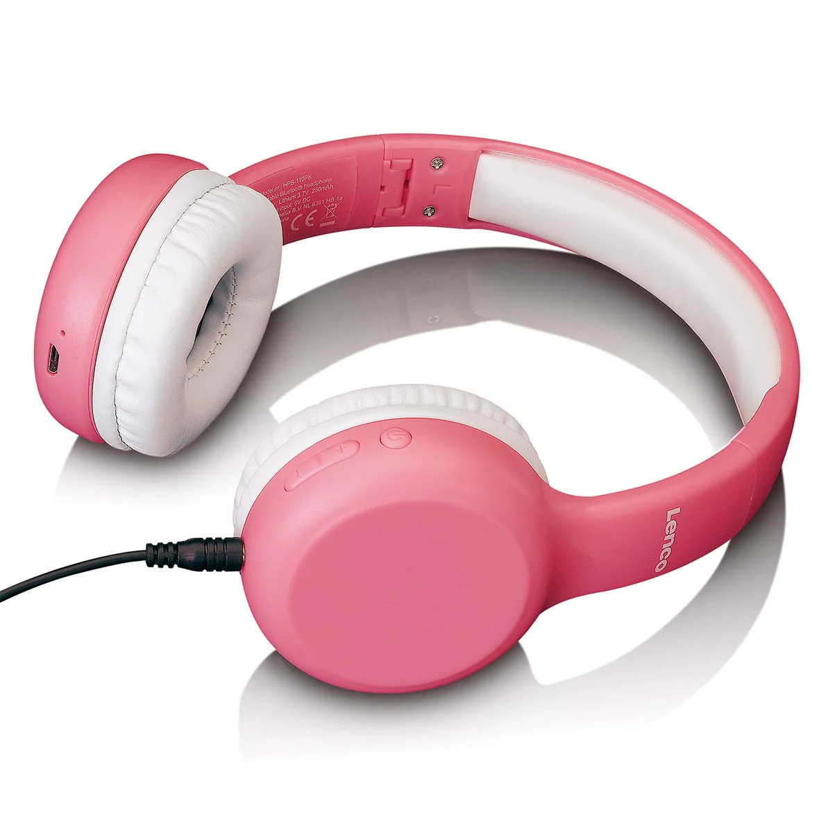 Lenco HPB-110PK - Casque Bluetooth® pliable pour enfants - Rose - Image 4