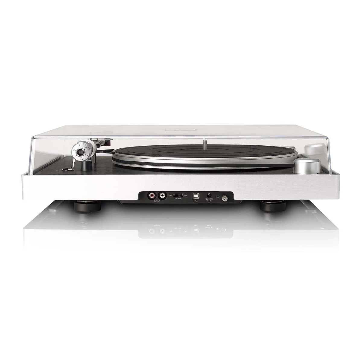 Lenco L-455BK - Platine vinyle avec entraînement par courroie visible, cadre en aluminium brossé et cellule à aimant mobile Ortofon 2M RED - Noir - Image 6