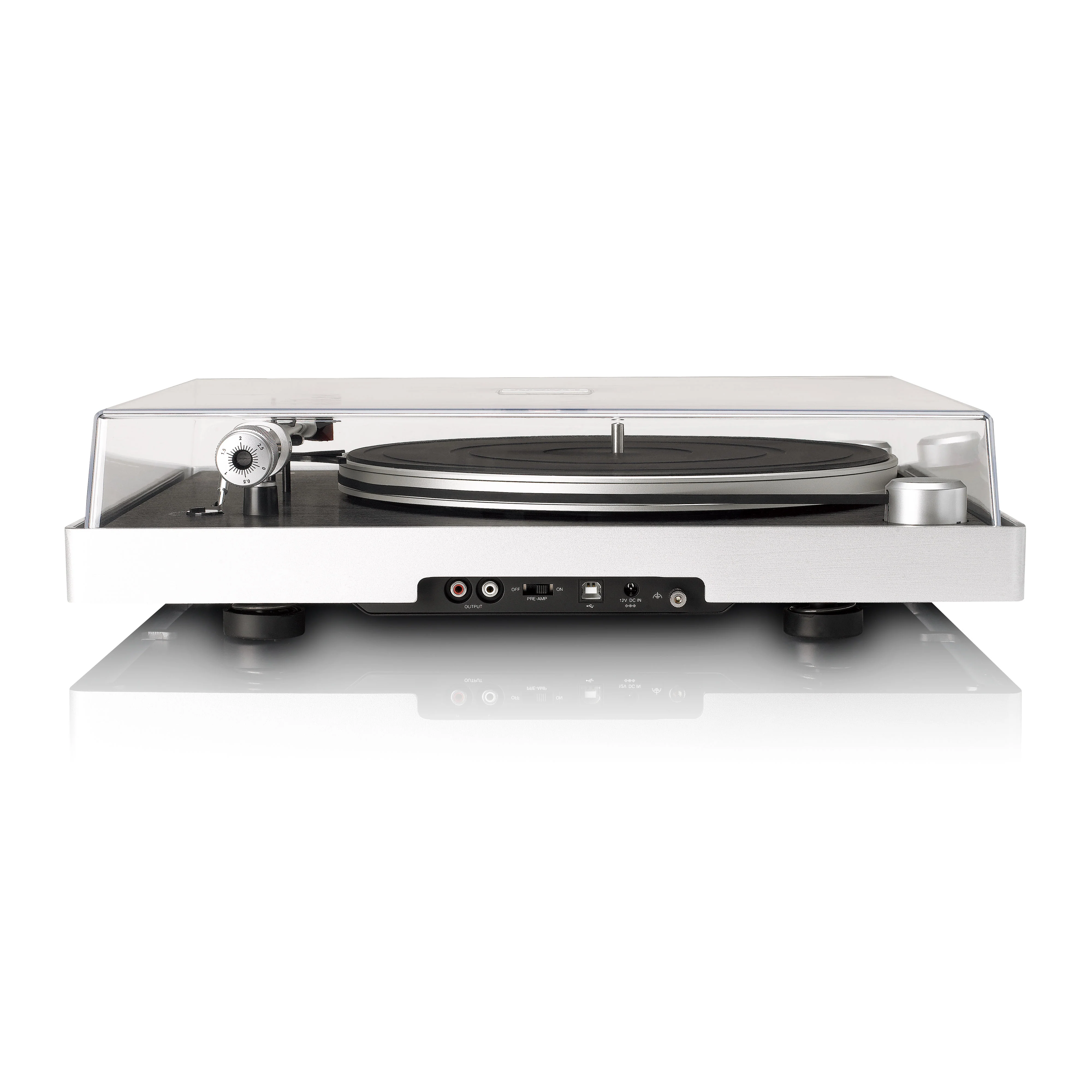 Lenco L-455BK - Platine vinyle avec entraînement par courroie visible, cadre en aluminium brossé et cellule à aimant mobile Ortofon 2M RED - Noir - Image 7