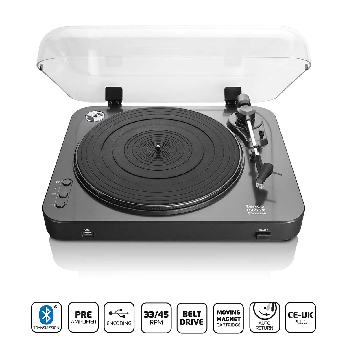 Lenco LBT-120BK - Platine vinyle avec enregistreur USB et Bluetooth® - Noir - Image 11
