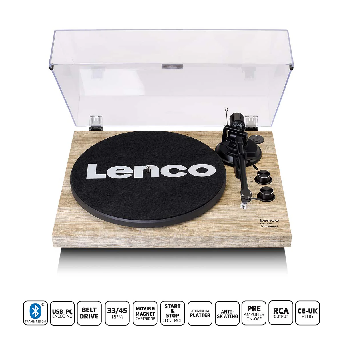 Lenco LBT-188PI - Platine avec transmission Bluetooth®, bois - Image 11