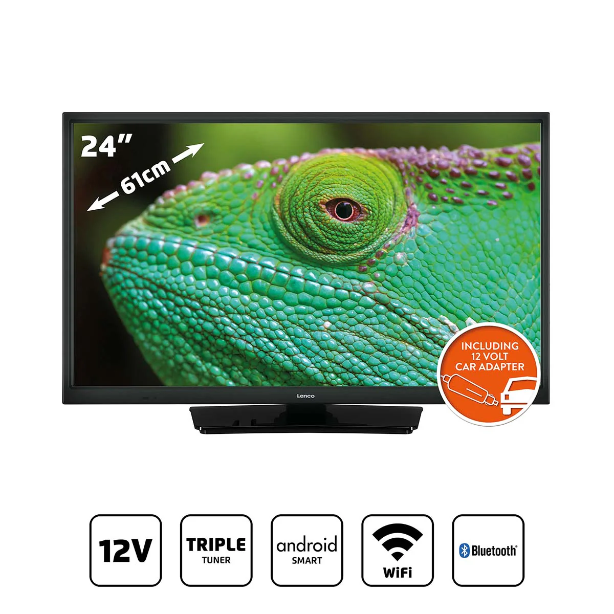Lenco LED-2463BK (V2) - 24" Smart TV Android avec adaptateur voiture 12 V, noir - Image 12