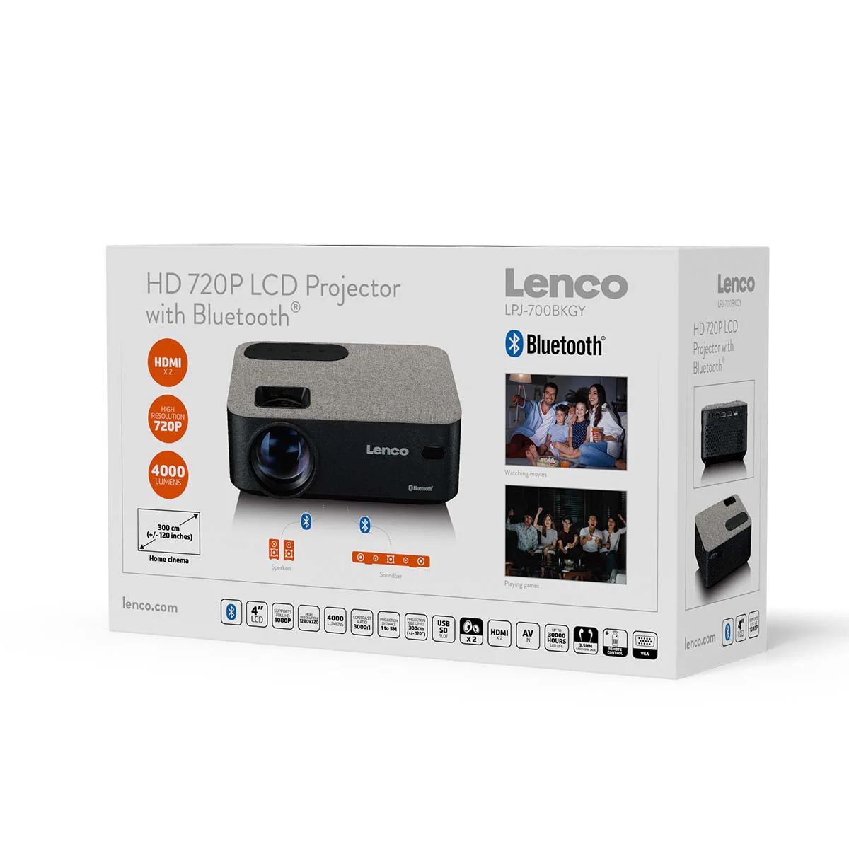 Lenco LPJ-700BKGY - Projecteur LCD avec Bluetooth® - Image 15