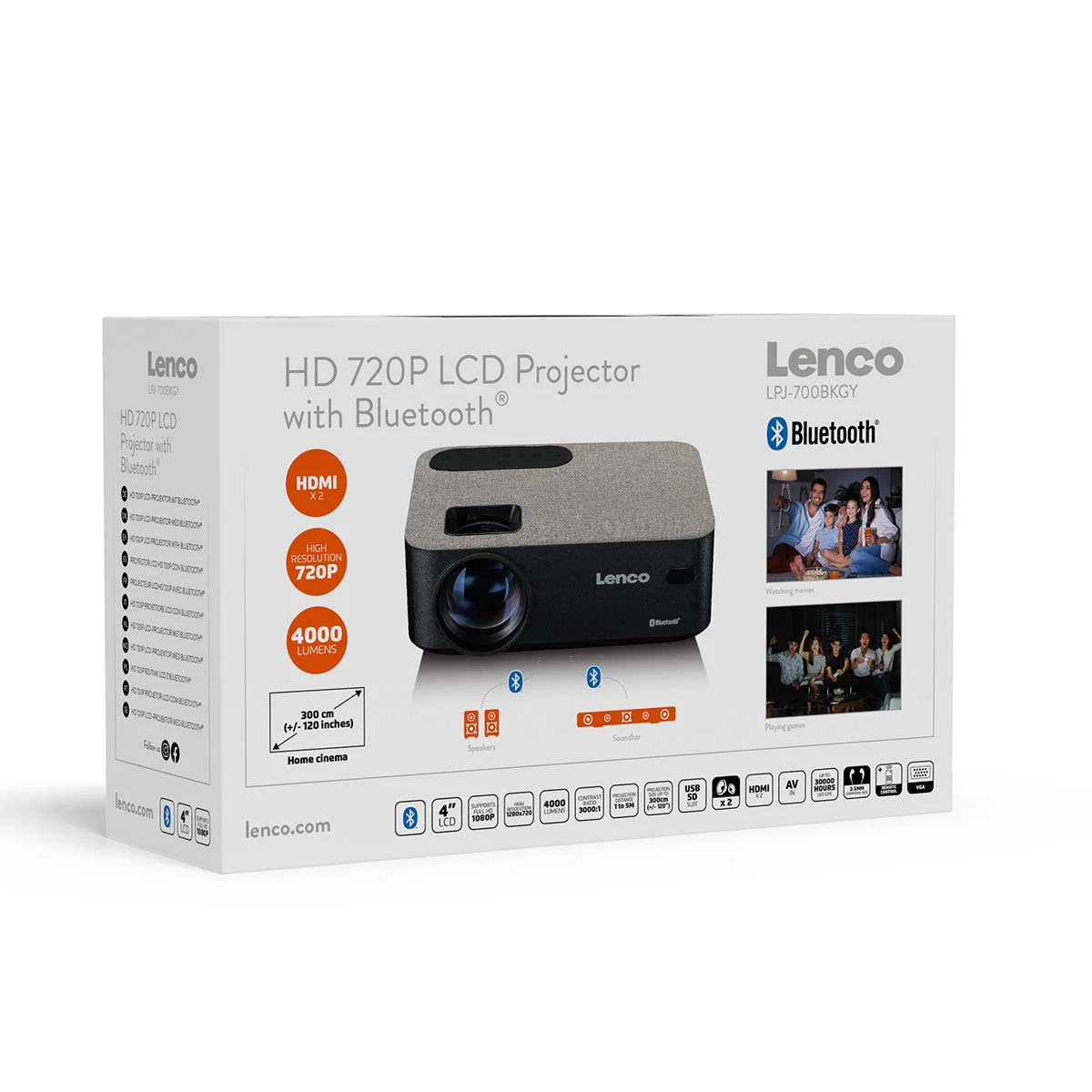 Lenco LPJ-700BKGY - Projecteur LCD avec Bluetooth® - Image 16