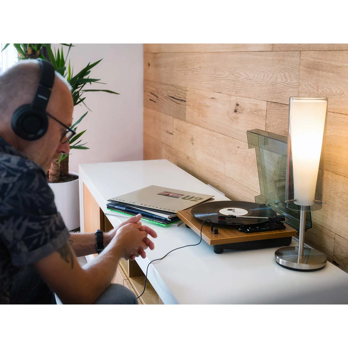 Lenco LS-10WD - Platine avec haut-parleurs intégrés - Bois - Image 12