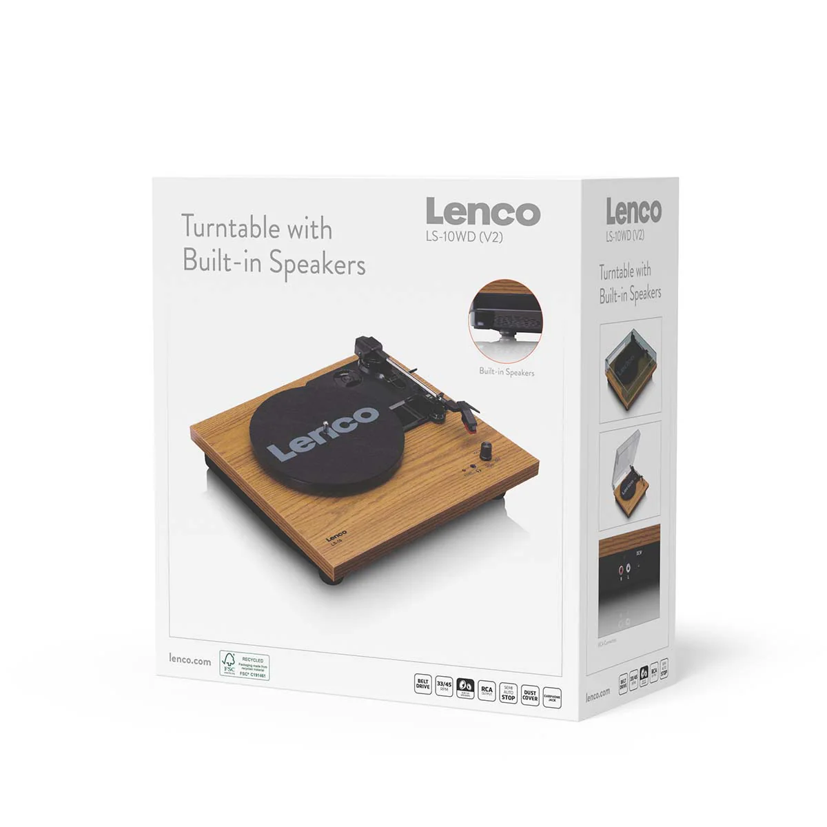 Lenco LS-10WD - Platine avec haut-parleurs intégrés - Bois - Image 14