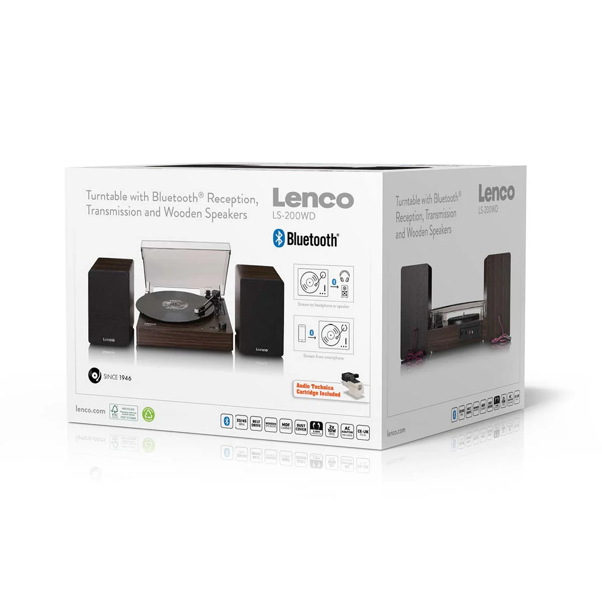 LENCO LS-200WD - Platine vinyle avec Bluetooth® - Deux haut-parleurs externes et amplificateur stéréo intégré - Bois - Image 10