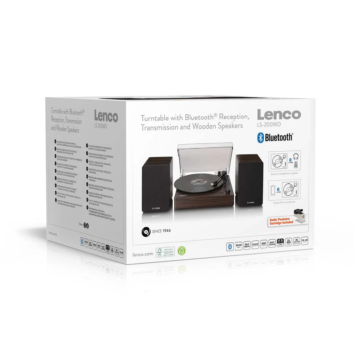 LENCO LS-200WD - Platine vinyle avec Bluetooth® - Deux haut-parleurs externes et amplificateur stéréo intégré - Bois - Image 11