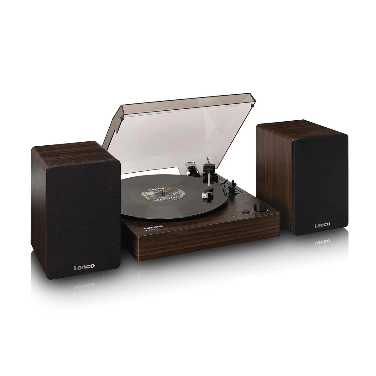 LENCO LS-200WD - Platine vinyle avec Bluetooth® - Deux haut-parleurs externes et amplificateur stéréo intégré - Bois - Image 5