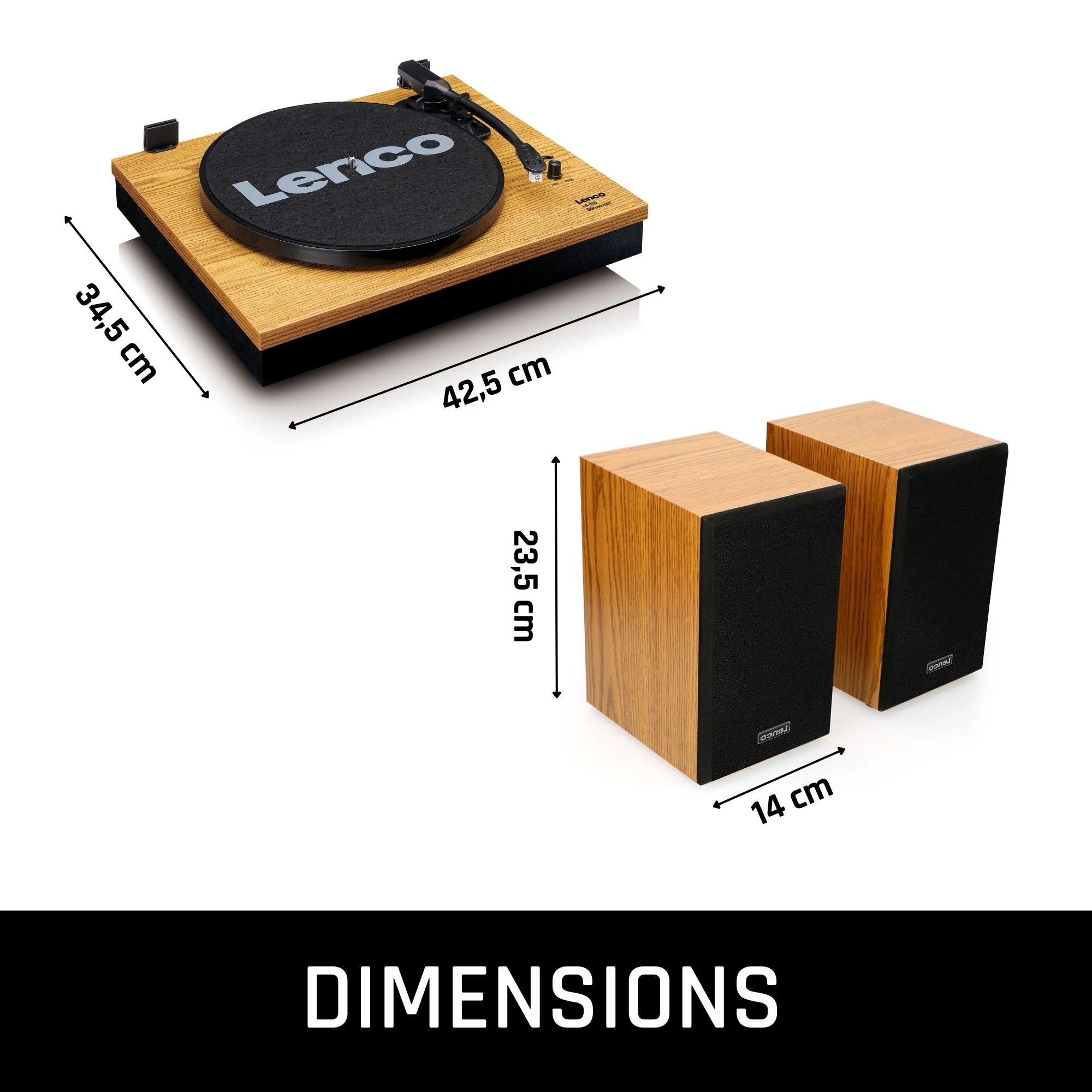 Lenco LS-300WD - Platine avec Bluetooth® et deux haut-parleurs externes, bois - Image 17