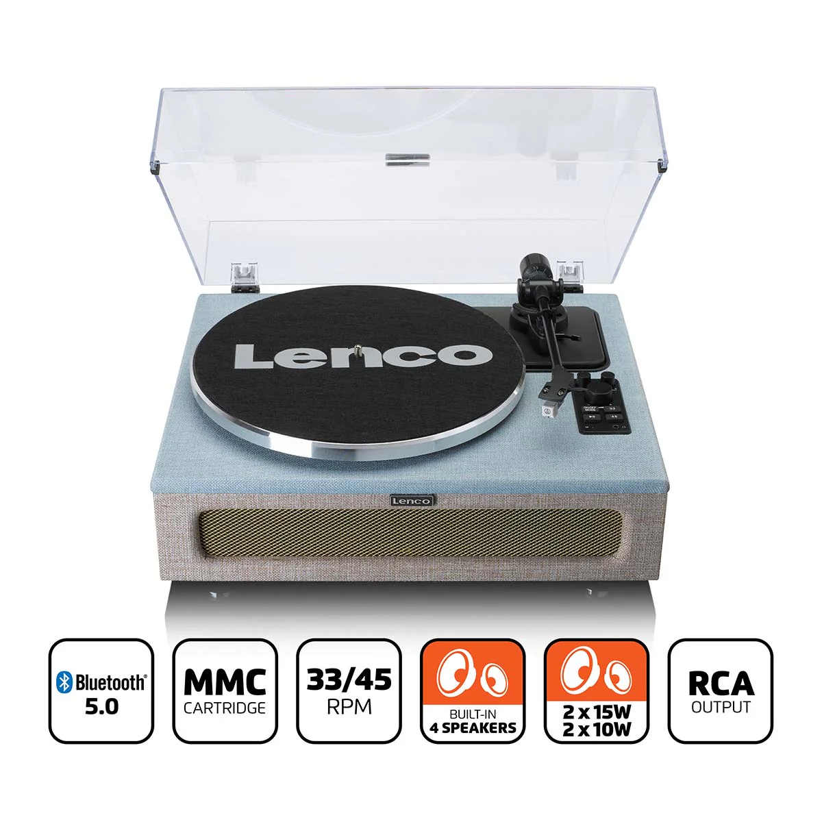 Lenco LS-440BUBG - Platine vinyle avec 4 haut-parleurs incorporés -  Bleu/Taupe - Image 15