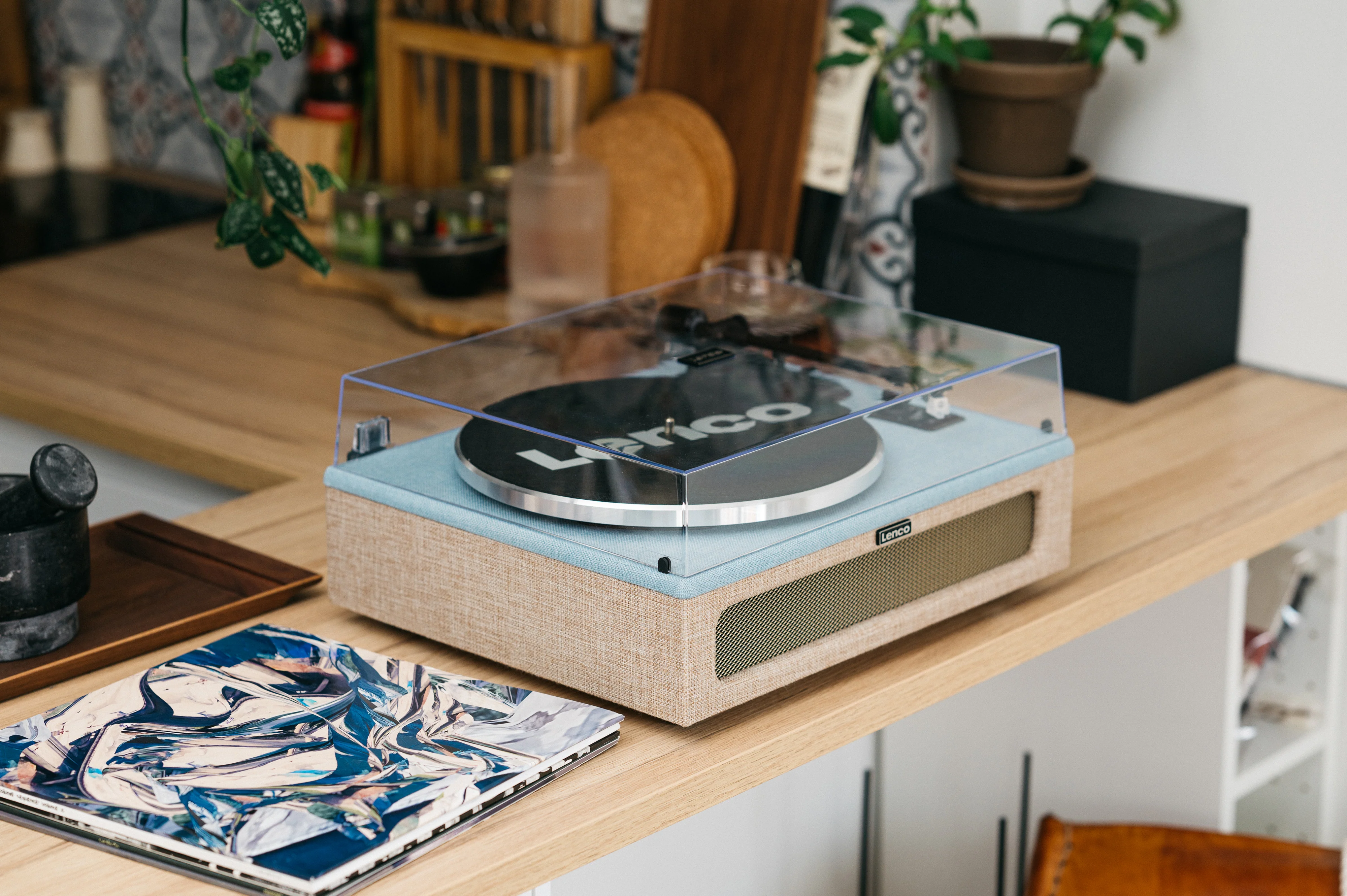 Lenco LS-440BUBG - Platine vinyle avec 4 haut-parleurs incorporés -  Bleu/Taupe - Image 17