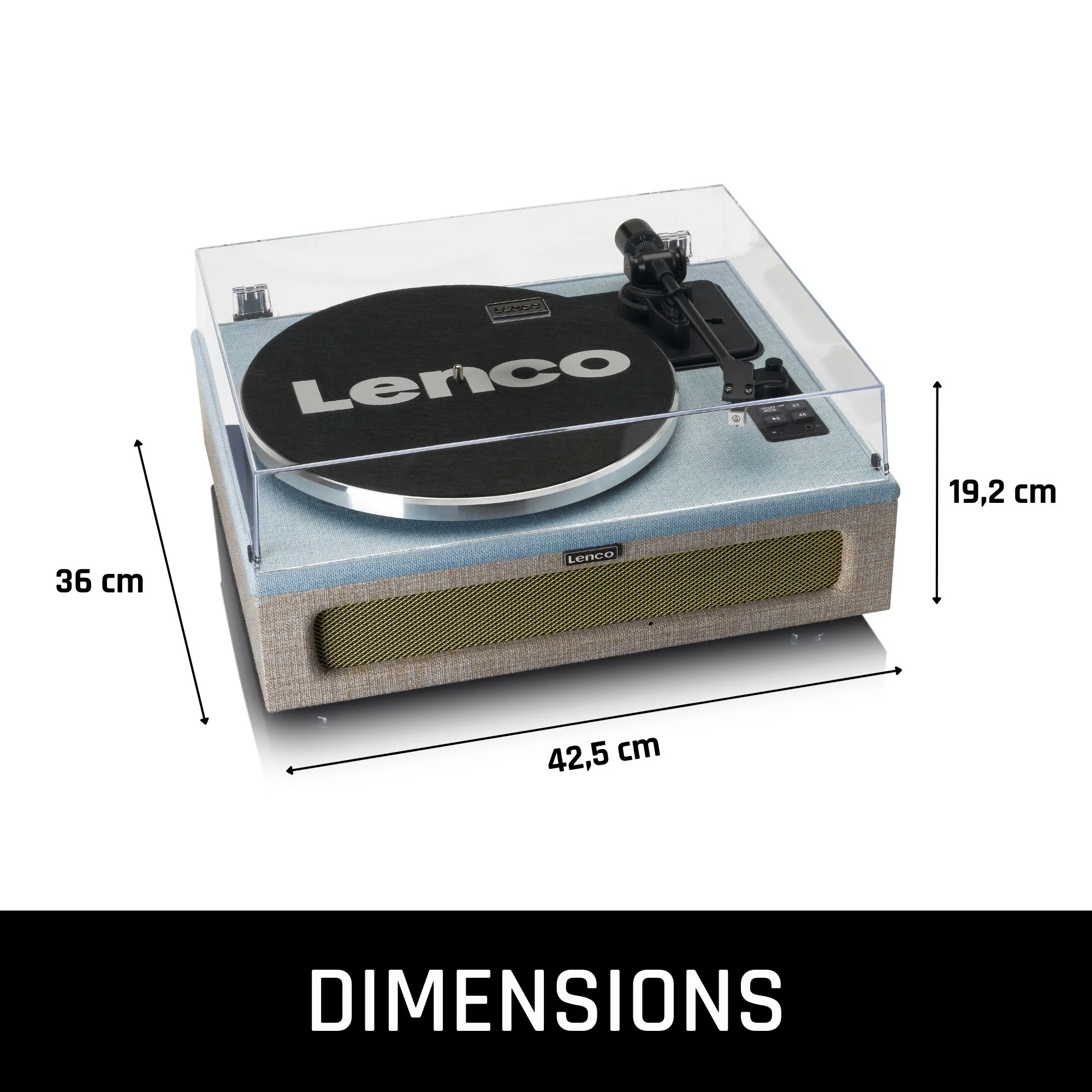 Lenco LS-440BUBG - Platine vinyle avec 4 haut-parleurs incorporés -  Bleu/Taupe - Image 19