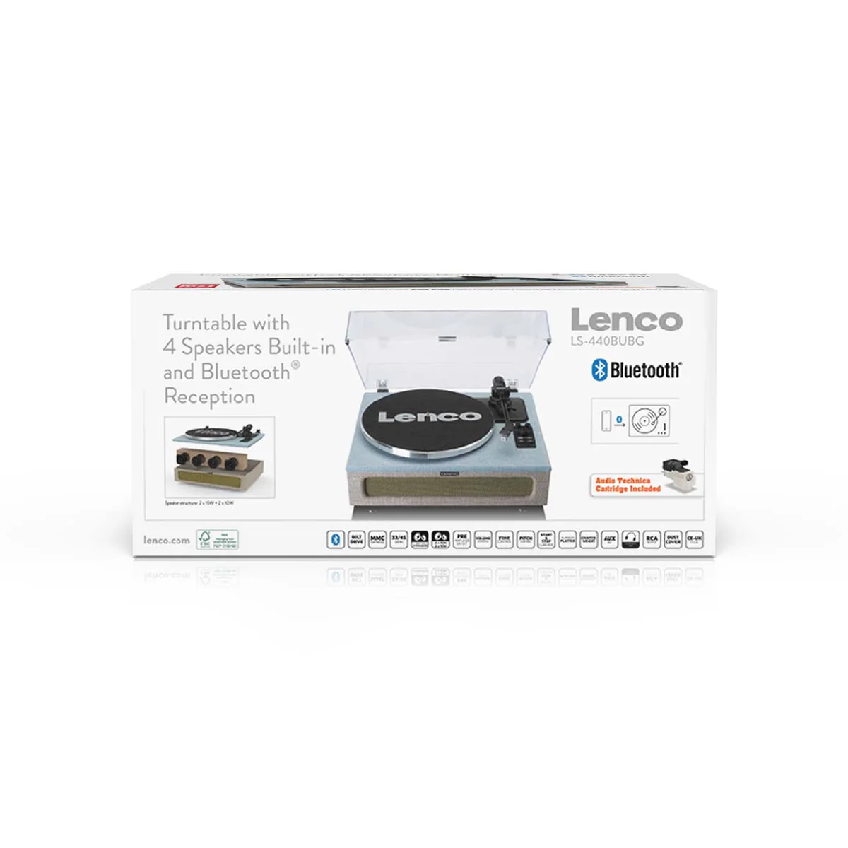 Lenco LS-440BUBG - Platine vinyle avec 4 haut-parleurs incorporés -  Bleu/Taupe - Image 21